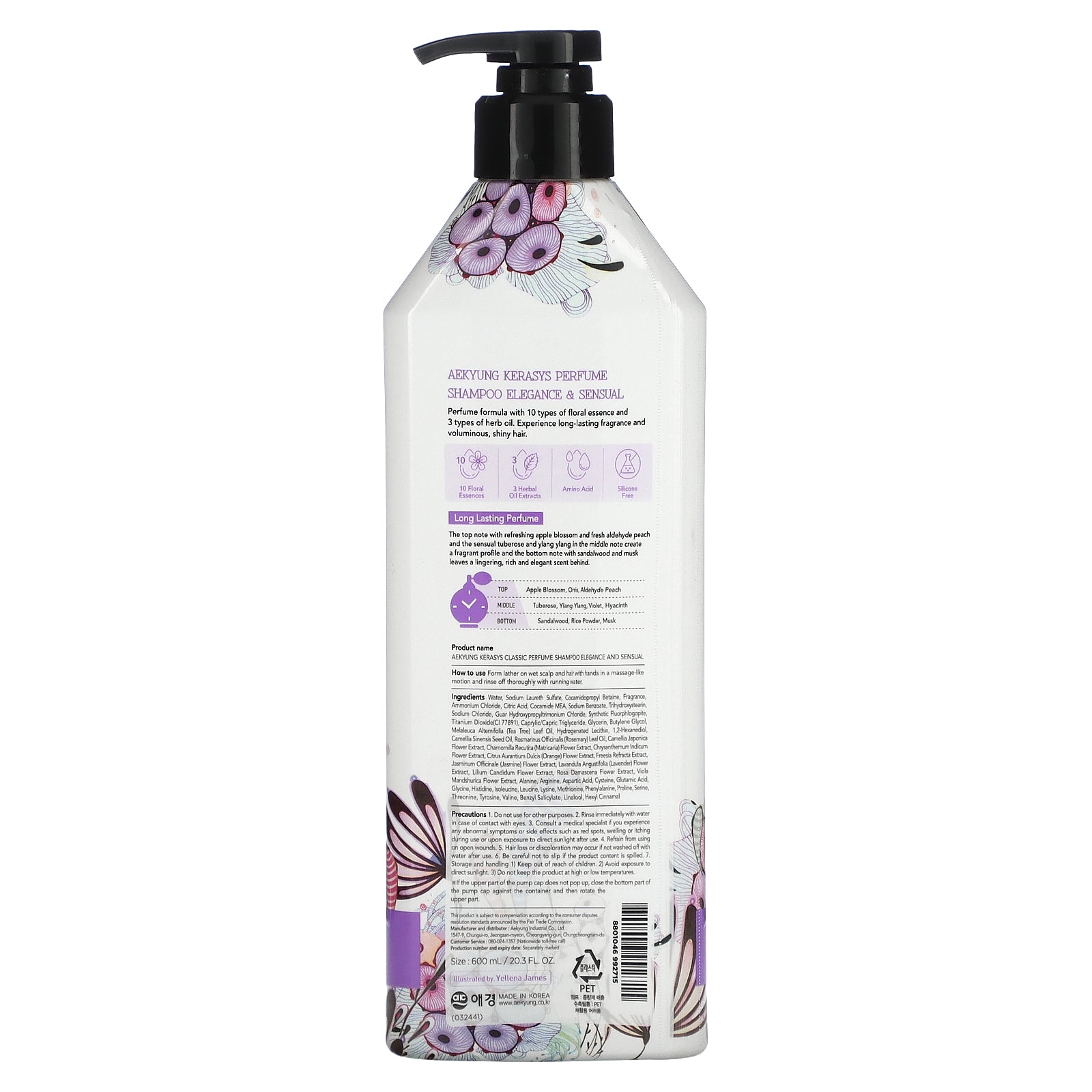 Foto 3 pulgar | Champú Kerasys Elegance Sensual Perfume 600 Ml - Venta Internacional.