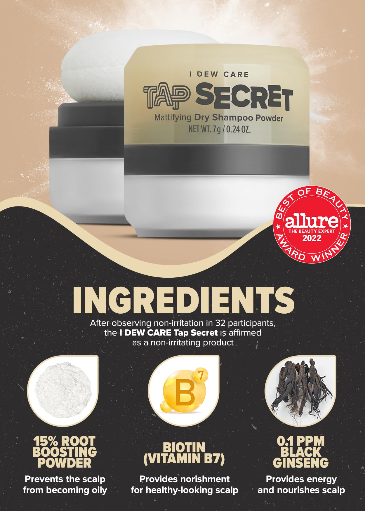 Foto 3 | Champú Seco En Polvo I Dew Care Tap Secret  7 G  Tamaño De Viaje - Venta Internacional.