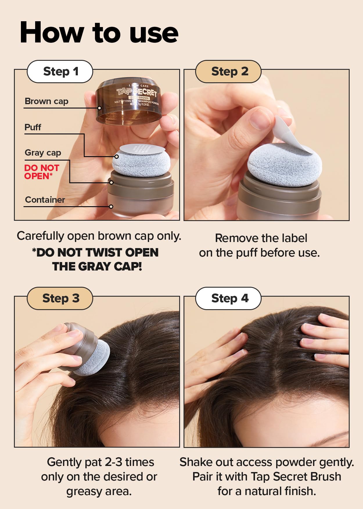 Foto 6 | Champú Seco En Polvo Refill I Dew Care Tap Secret Dark Brown - Venta Internacional.