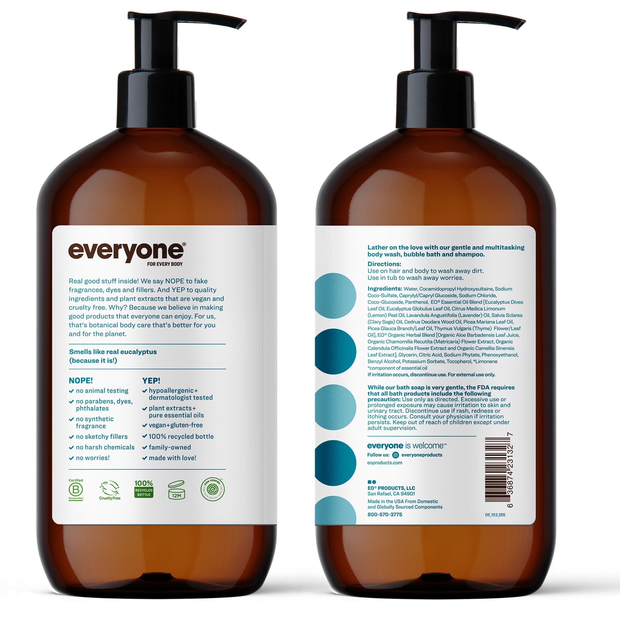 Foto 2 | Jabón  Gel De Baño  Baño De Burbujas  Champú Everyone 3 En 1  960 Ml - Venta Internacional.