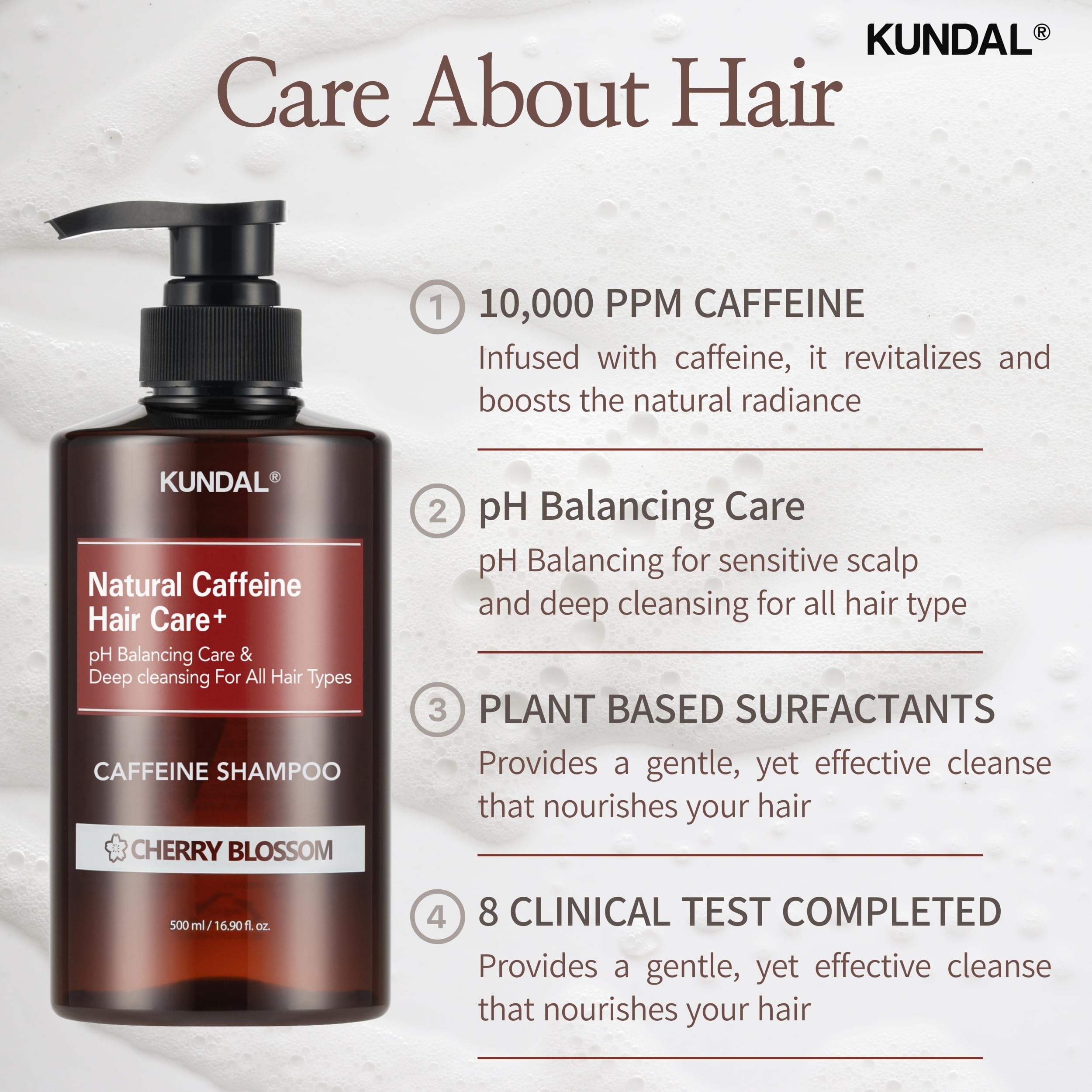 Foto 2 | Champú Kundal Korean Cafeine Scalp [flor De Cerezo] 500 Ml - Venta Internacional.