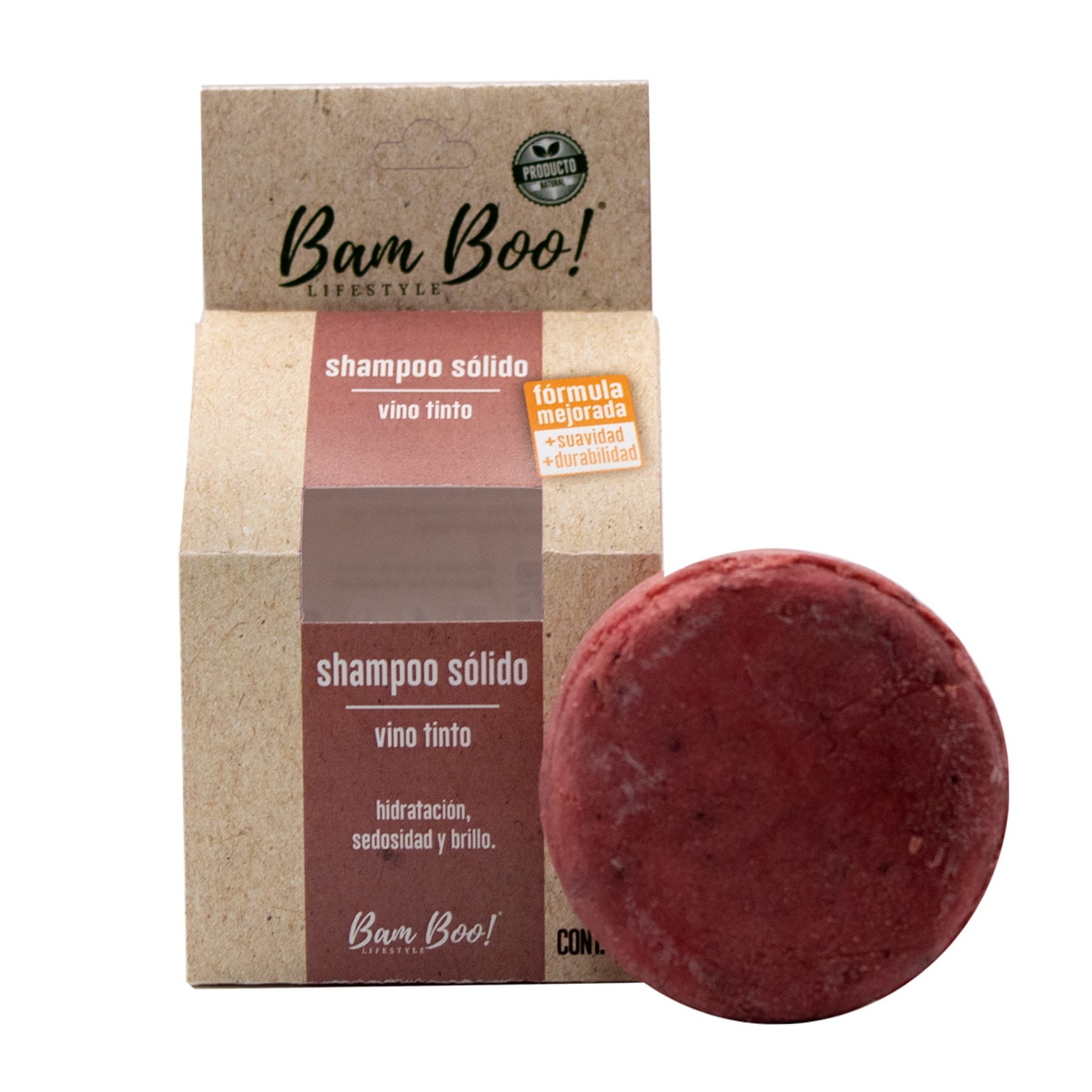 Tres Shampoos Sólidos de Vino Tinto 80 gr Bam Boo! Lifestyle $184