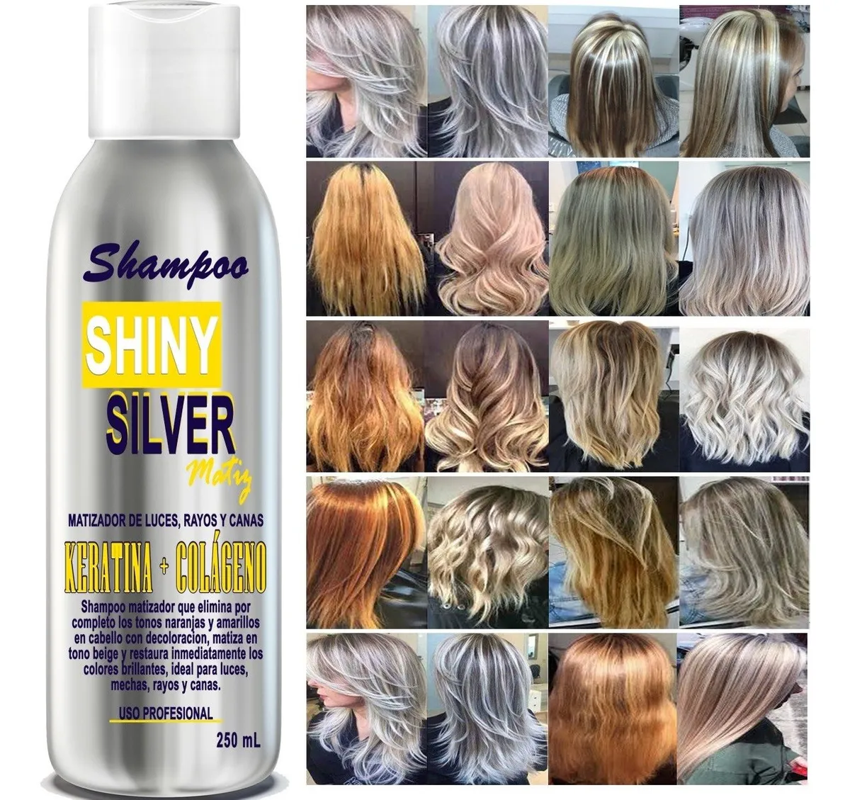 Foto 3 pulgar | Shampoo Matizador Silver 250 ml para Cabello Rubio