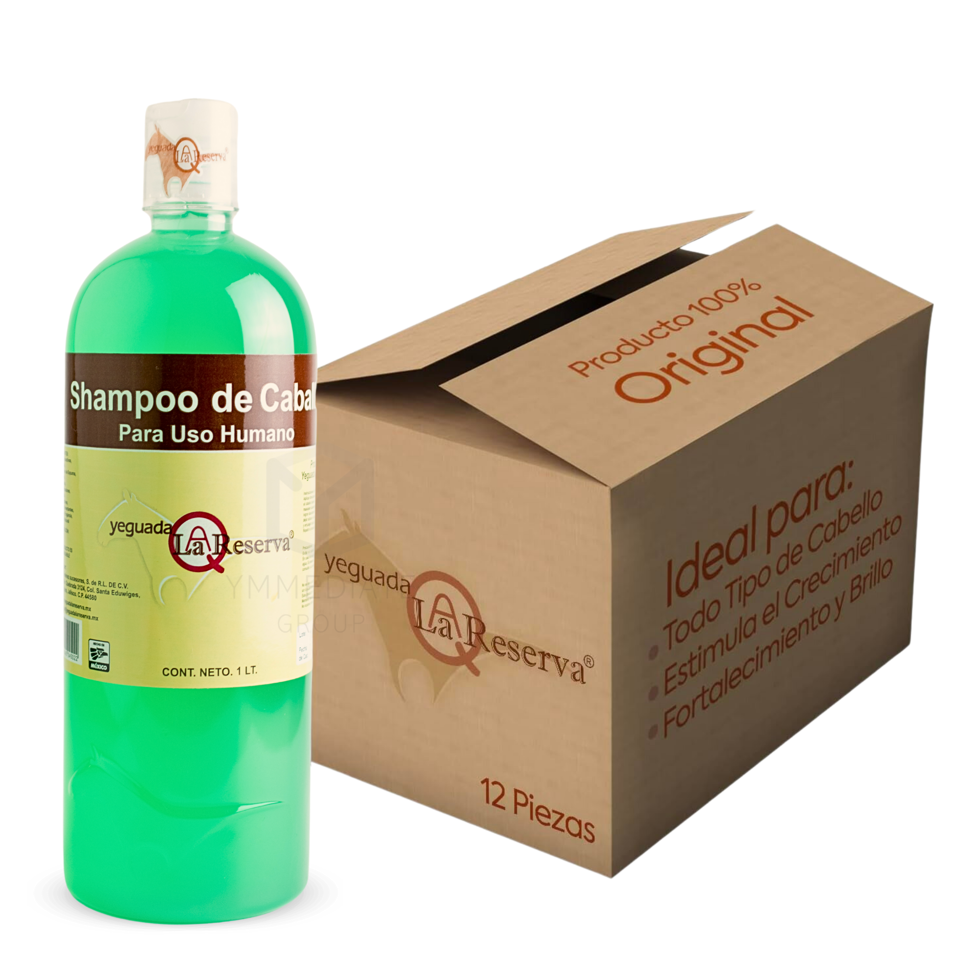 Foto 2 pulgar | Caja de Shampoo de Caballo para Uso Humano Yeguada La Reserva Ideal para Cabello Delicado 12 Piezas