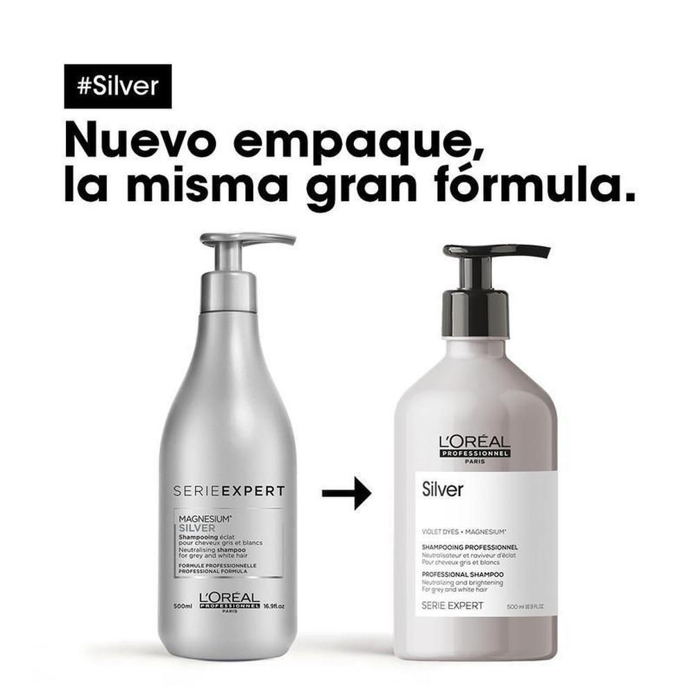 Foto 3 pulgar | Shampoo L'oréal Silver Tintes Violeta Magnesio 500 ml