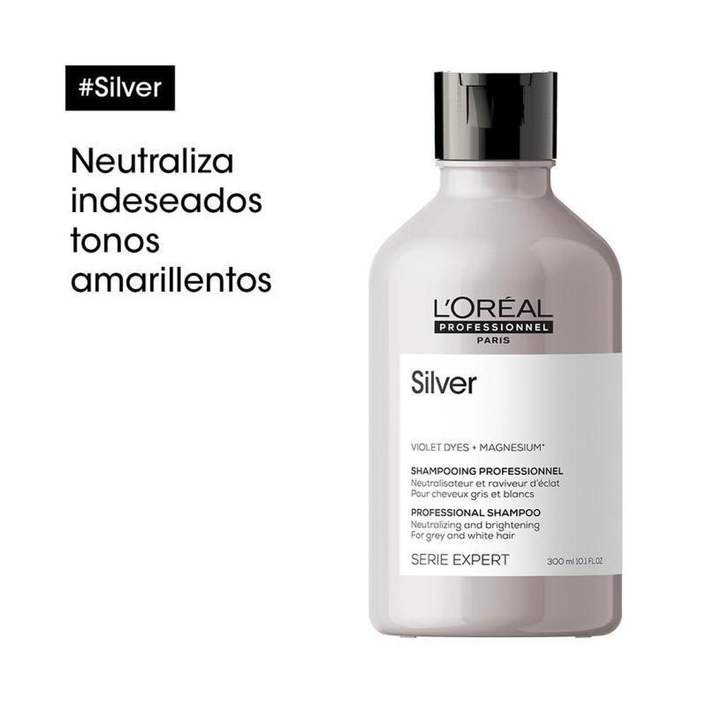 Foto 4 pulgar | Shampoo L'oréal Silver Tintes Violeta Magnesio 300 ml