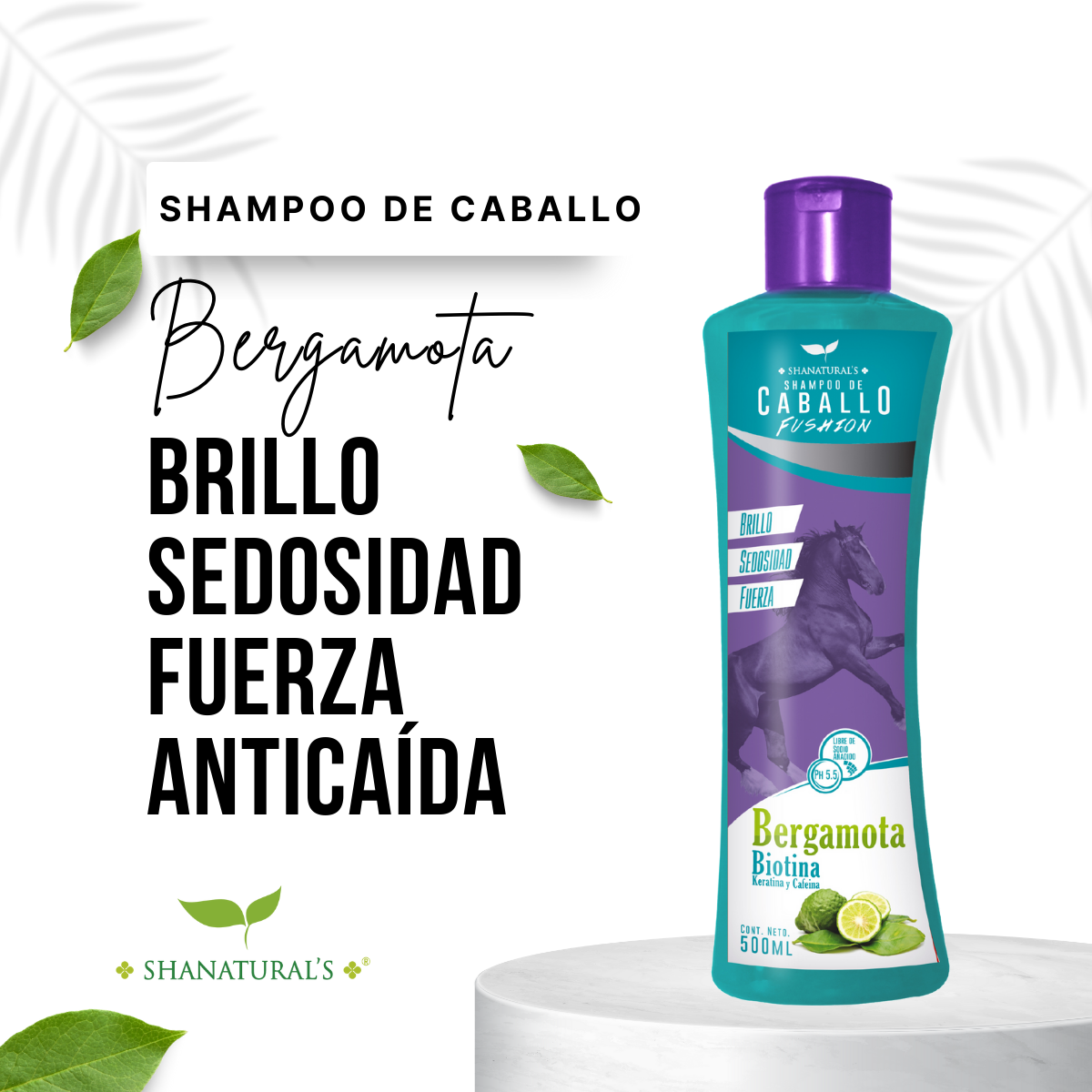Foto 4 pulgar | Shampoo Fushion Bergamota Shanatural's 500 ml