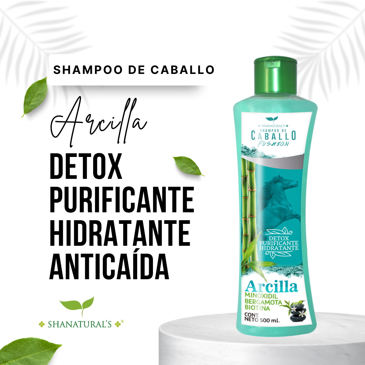 Foto 4 pulgar | Shampoo Fushion Arcilla Shanatural's 500ml