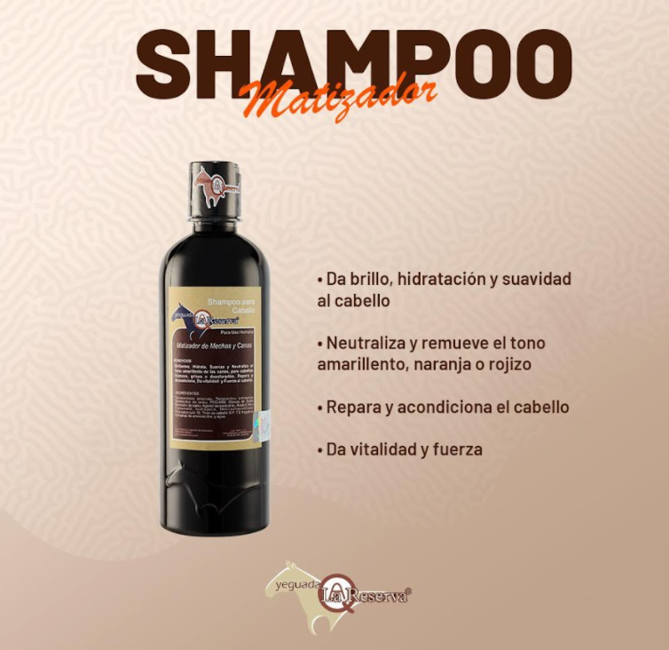 Foto 6 pulgar | Caja Shampoo Matizador De Mechas Y Canas Yeguada La Reserva Tratamiento Matizante, Elimina Tonos Deslavados. 500 Ml.