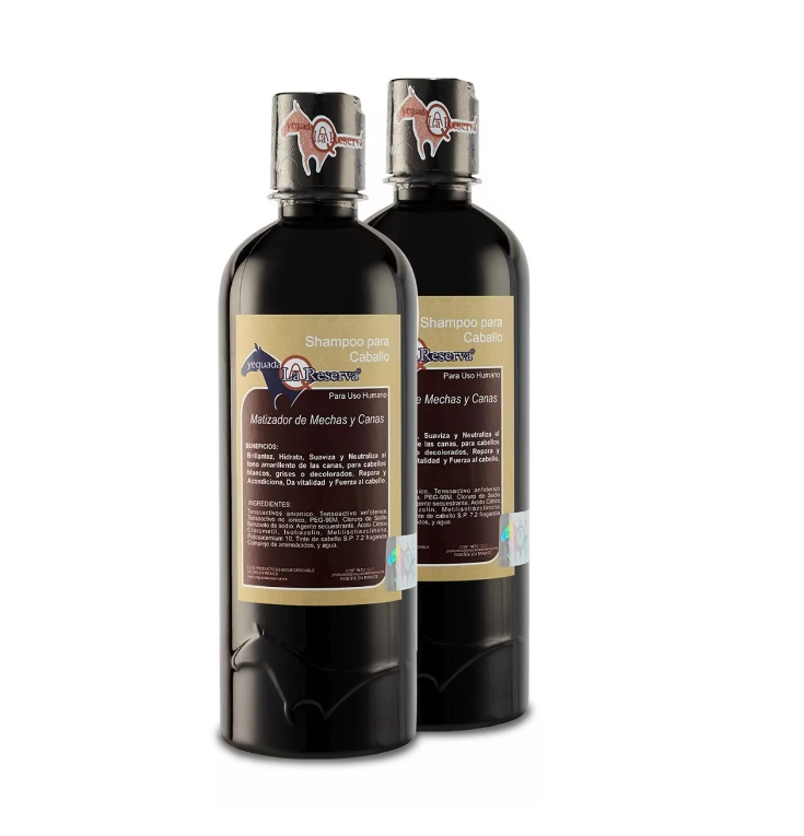 Duo Pack Shampoo Matizador De Mechas Y Canas Yeguada La Reserva Tratamiento Matizante, Elimina Tonos Deslavados.