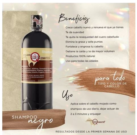 Foto 3 | Shampoo De Caballo Negro Para Uso Humano Yeguada La Reserva