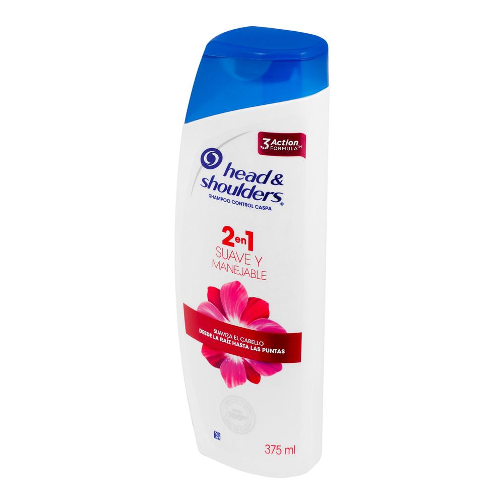 Foto 3 pulgar | Shampoo Head & Shoulders 2 En 1 Suave Y Manejable 375 Ml