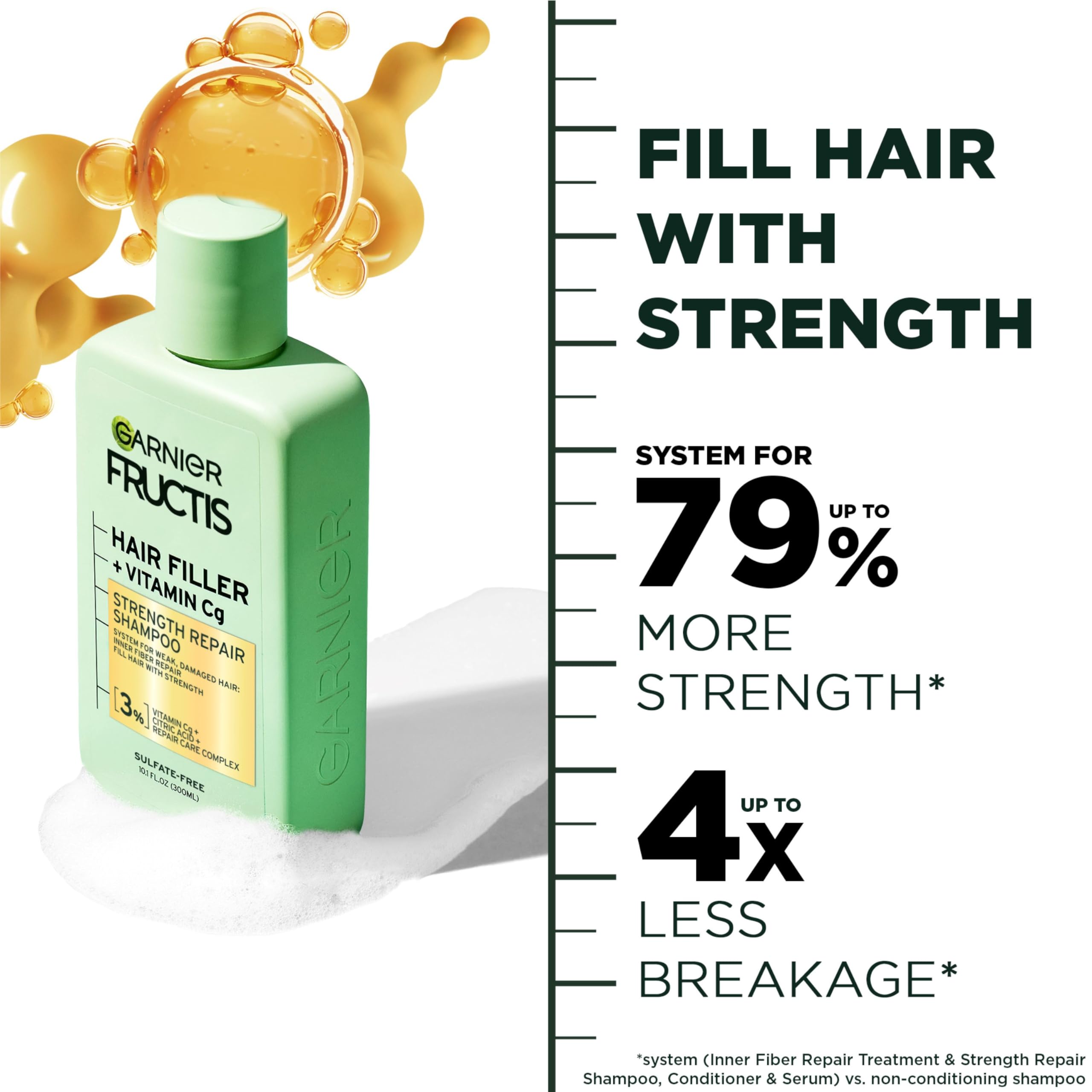 Foto 4 pulgar | Venta Internacional - Champú Garnier Fructis Hair Filler Strength Repair 300 Ml