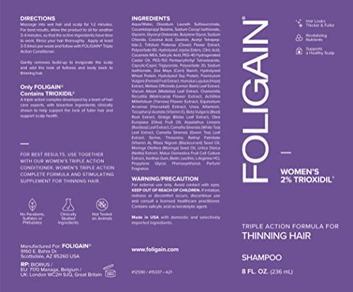 Foto 8 pulgar | Venta Internacional - Champú Foligain Volume Trioxidil 2% Para Cabello Fino 240 Ml