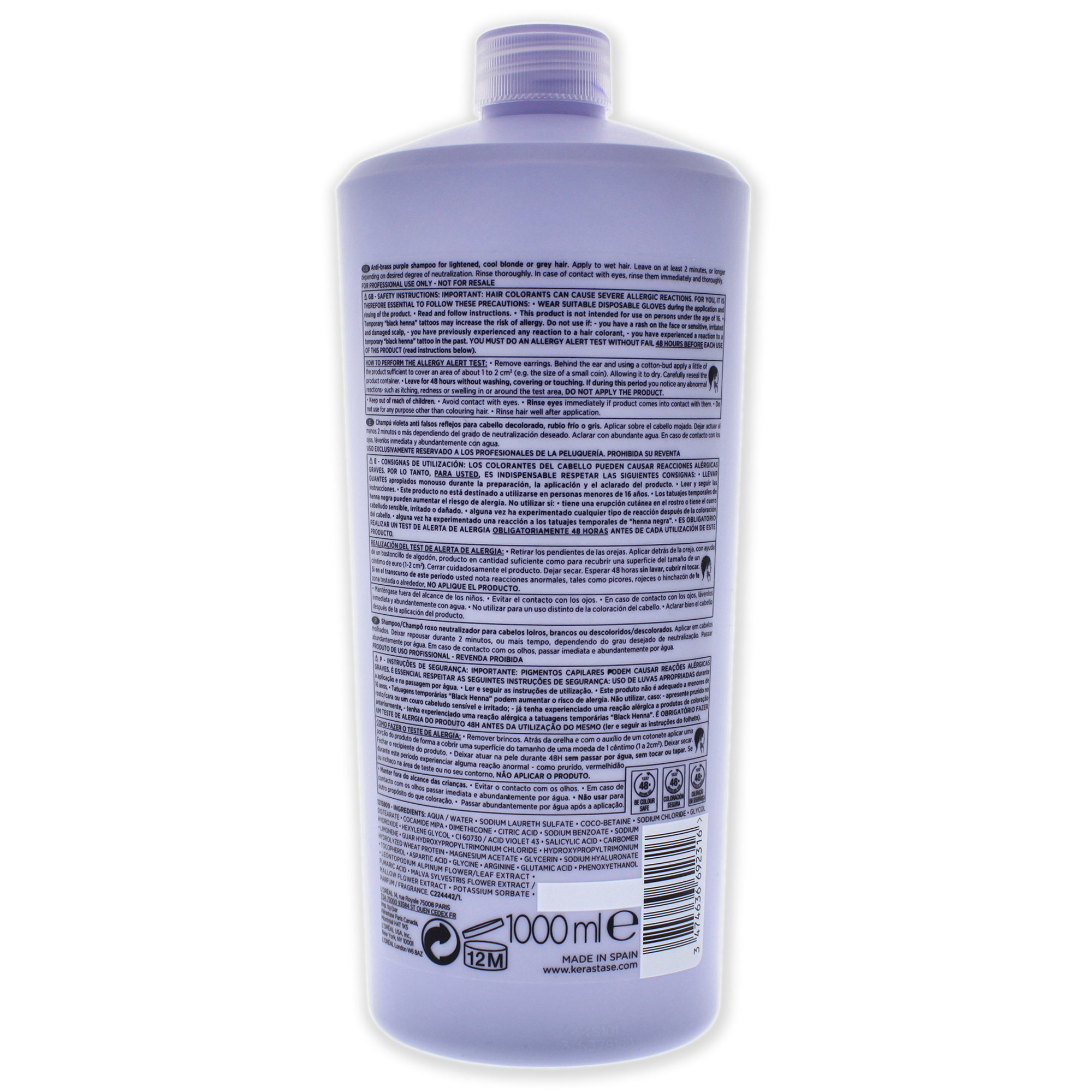 Foto 3 pulgar | Champú Kerastase Blonde Absolu Bain Ultra Violet 1l - Venta Internacional.