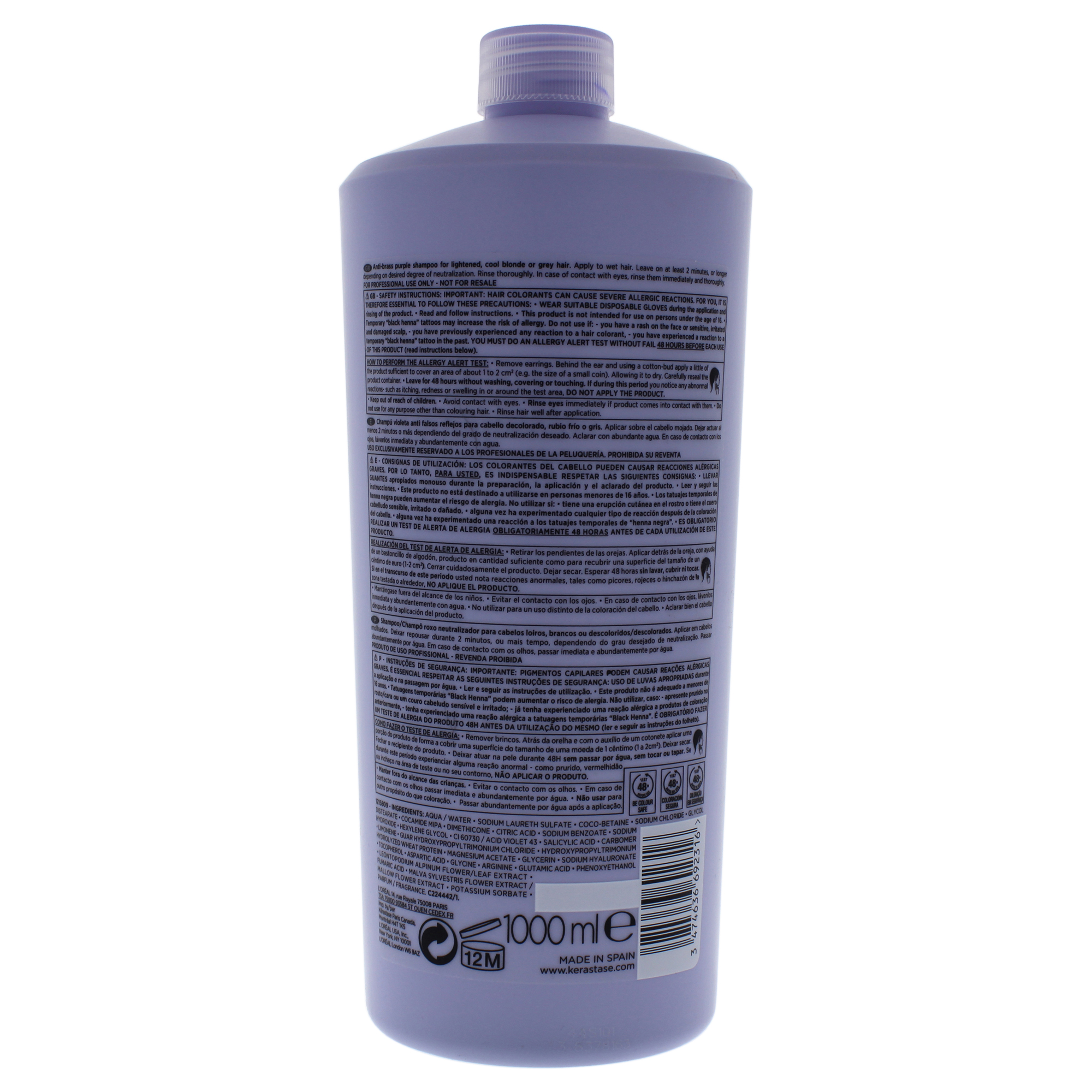 Foto 4 pulgar | Champú Kerastase Blonde Absolu Bain Ultra Violet 1l - Venta Internacional.