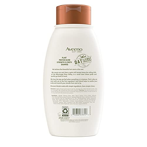 Foto 3 pulgar | Champú Aveeno Strength & Length, Proteína Vegetal, 355 Ml, Vegano - Venta Internacional.