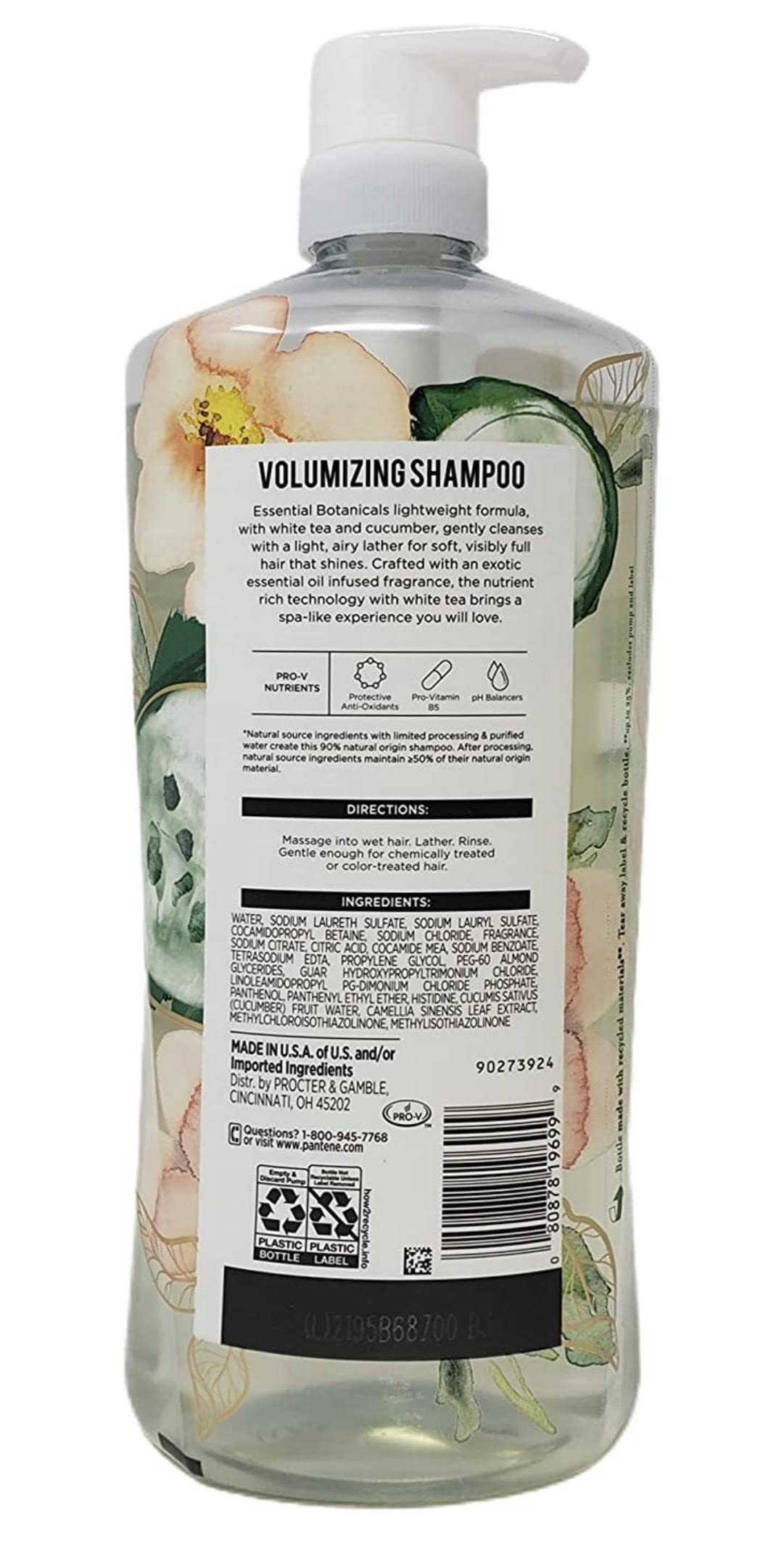 Foto 4 pulgar | Champú Voluminizador Pantene con Té Blanco y Pepino 400 ml - Venta Internacional