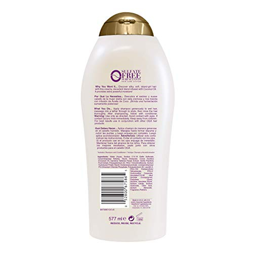 Foto 3 pulgar | Shampoo Ogx con Aceite de Coco 385 ml - Venta Internacional.