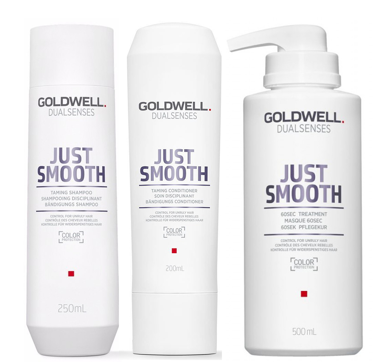 Kit Goldwell Dualsenses Just Smooth Taming Champú Y Acondicionadores - Venta Internacional.