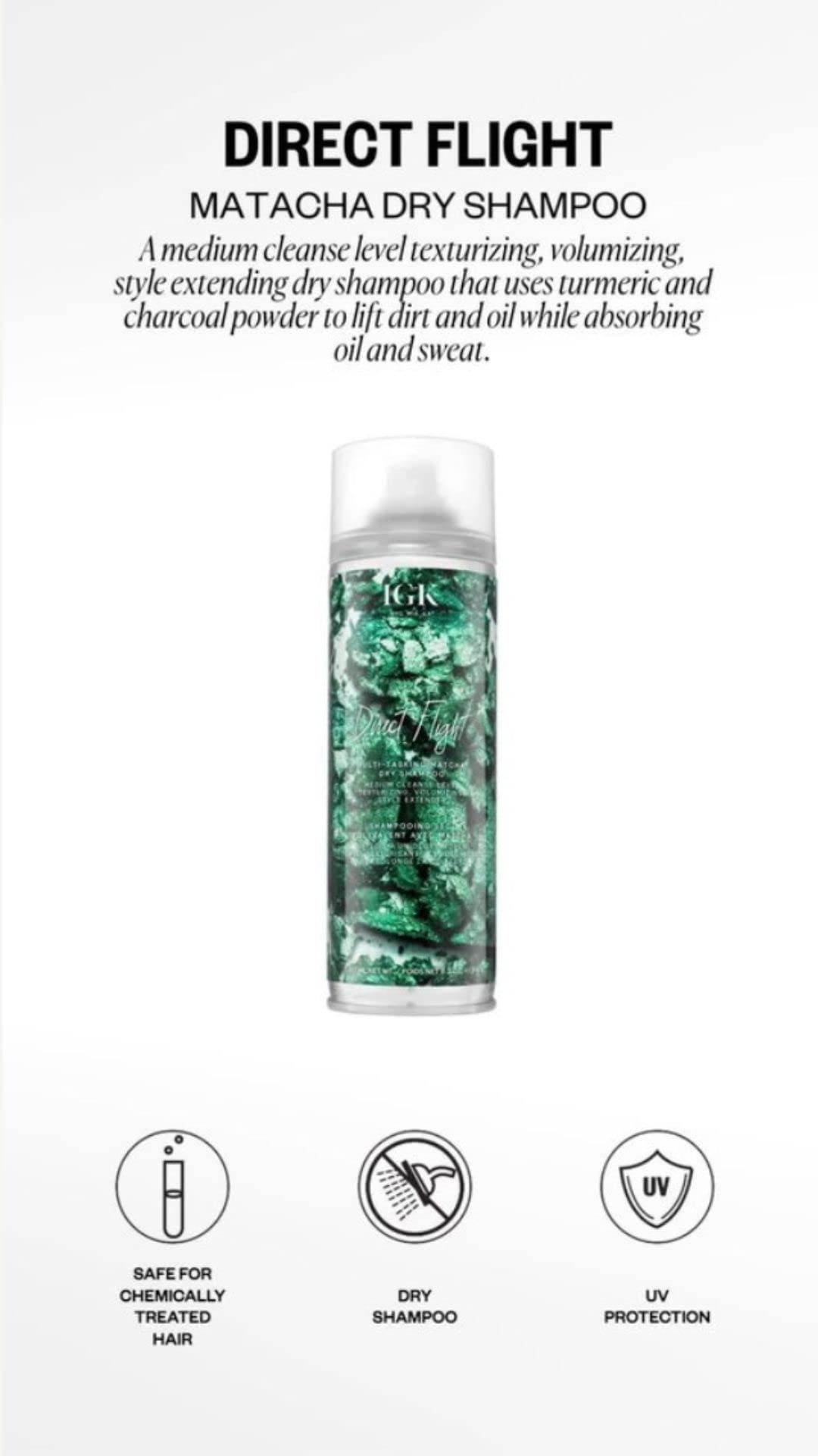 Foto 5 pulgar | Champú Seco Igk Direct Flight Multitasking Matcha 185 Ml - Venta Internacional.