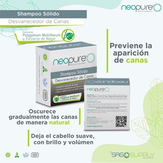 Foto 2 | Shampoo Sólido Neopure Desvanecedor de Canas 55 g