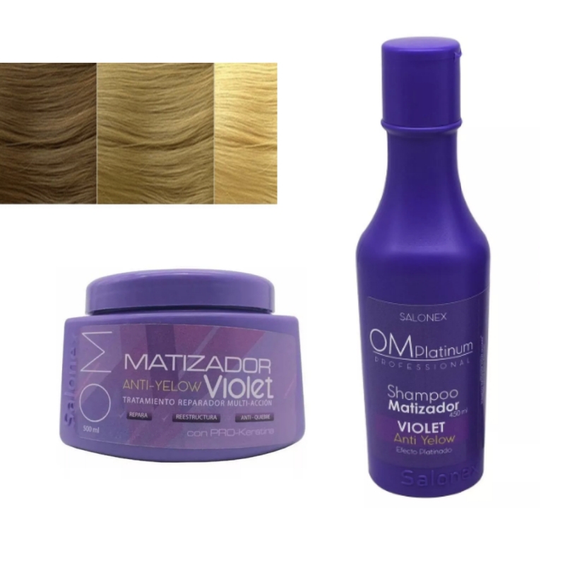 Foto 2 pulgar | Set De Champú Y Acondicionador Violeta De 500 Ml Y Crema Salonex 450 - Venta Internacional.