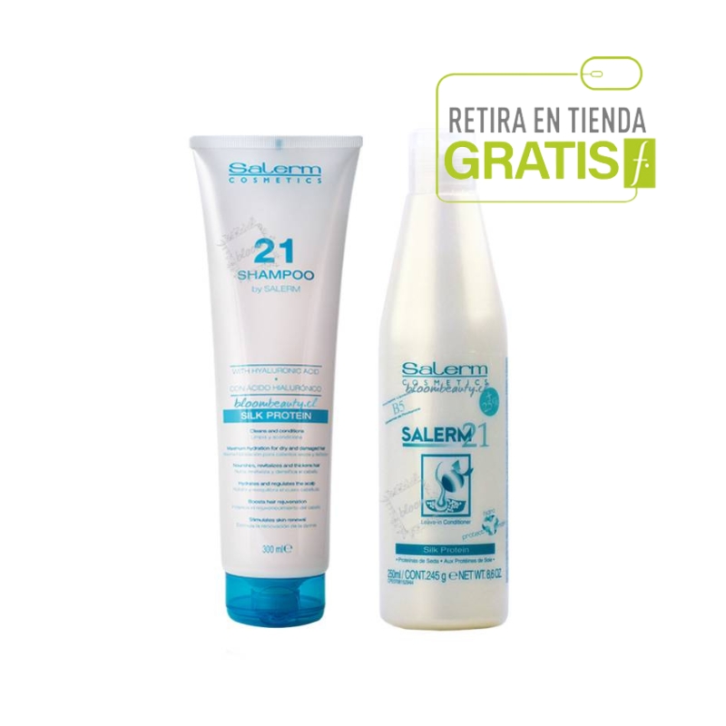 Foto 2 pulgar | Kit De Champú Y Crema Salerm 21 250 Ml Para Cabello Seco Y Dañado - Venta Internacional.