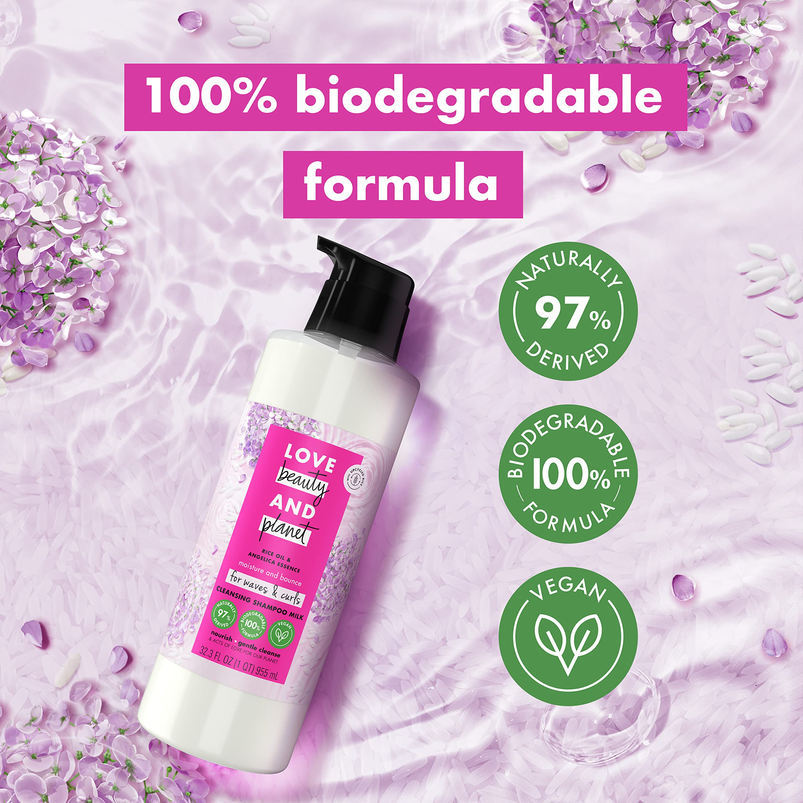 Foto 3 | Champú Love Beauty and Planet Milk Moisture and Bounce 955 Ml - Venta Internacional