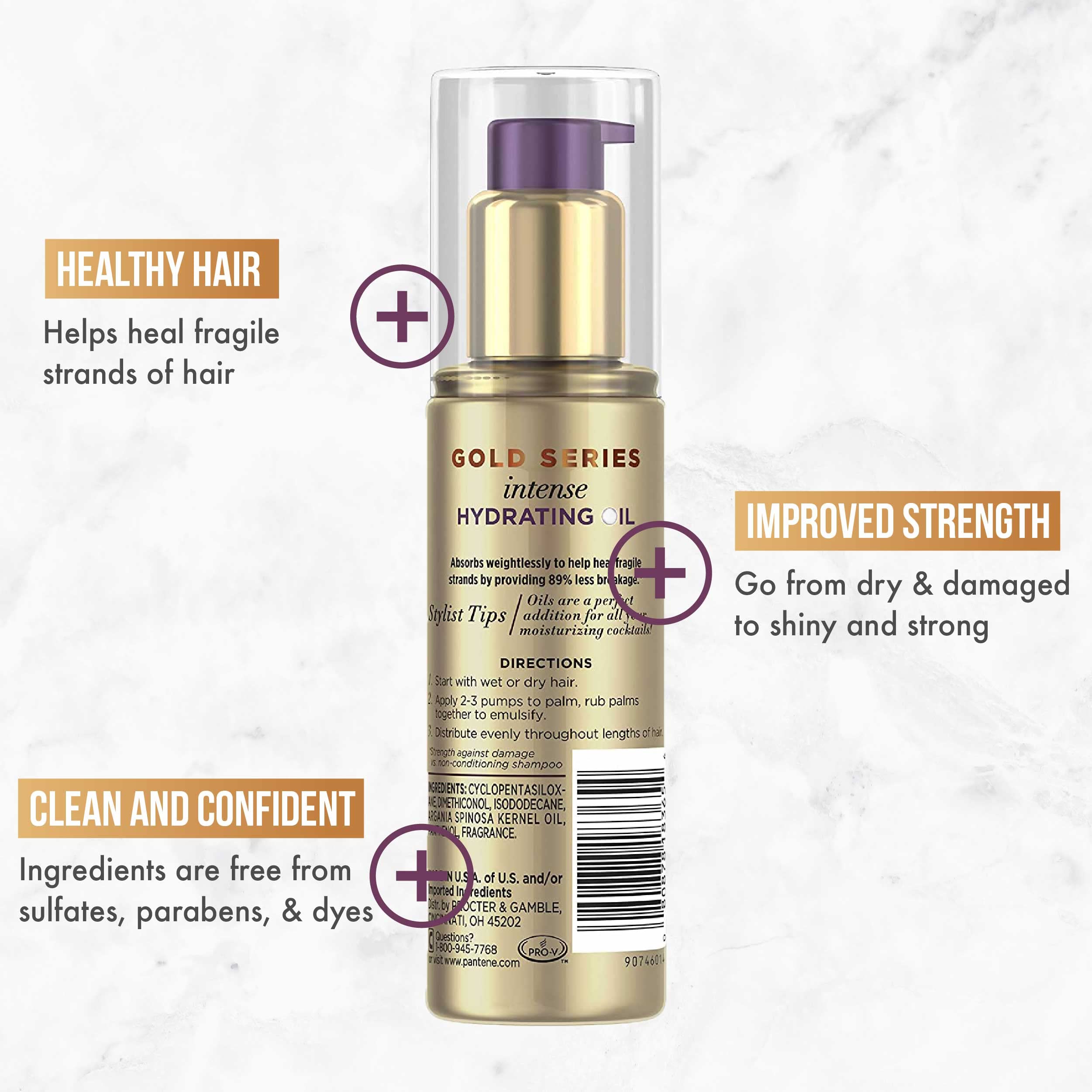 Foto 5 pulgar | Tratamiento de Aceite Capilar Pantene Pro-v Gold Series 100 Ml - Venta Internacional