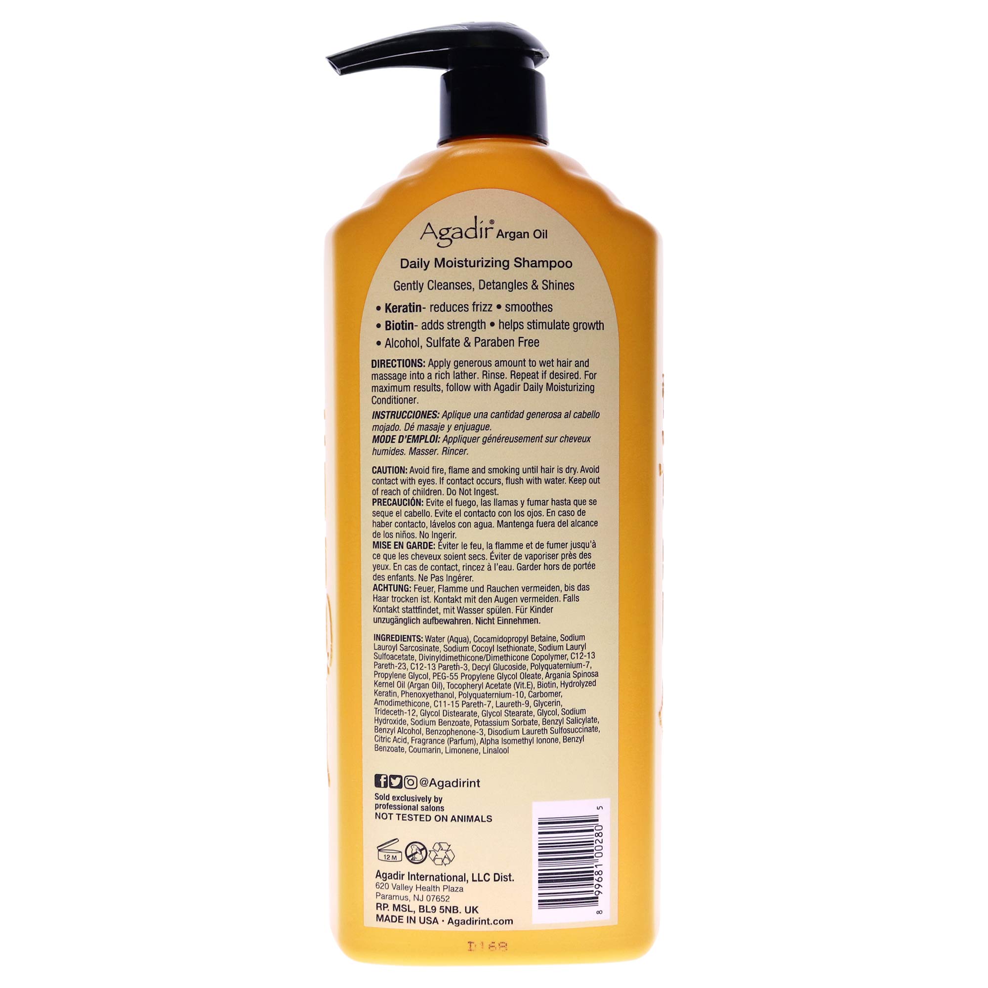 Foto 3 pulgar | Shampoo Agadir Aceite de Argán Hidratante 1l - Venta Internacional