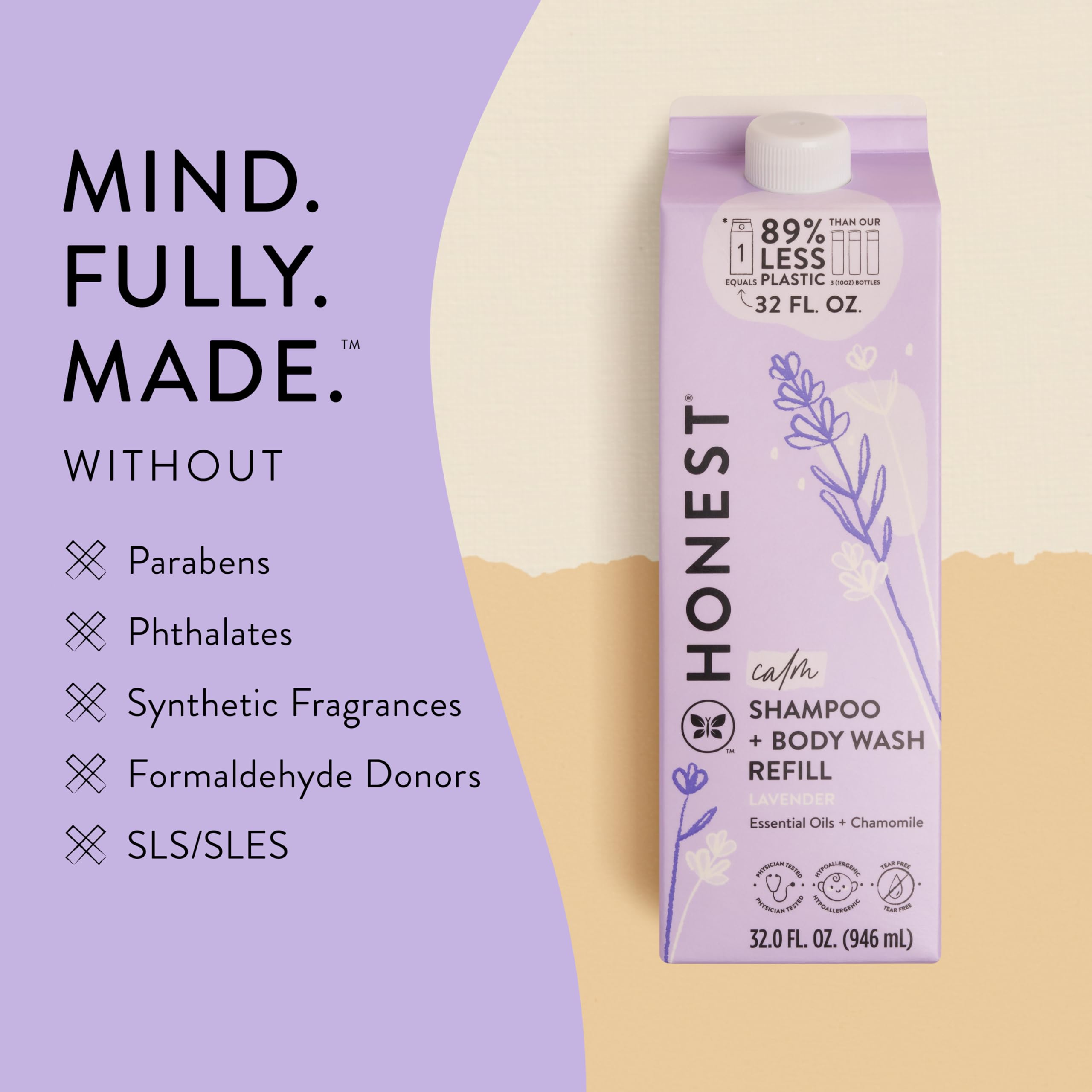 Foto 5 | Champú y Gel de Baño 2 en 1 de Lavanda Calmante de The Honest Co. - 960 ml