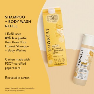 Foto 3 | Recambio Champú Limpiador y Gel de Baño 2 en 1 The Honest Company 960 ml