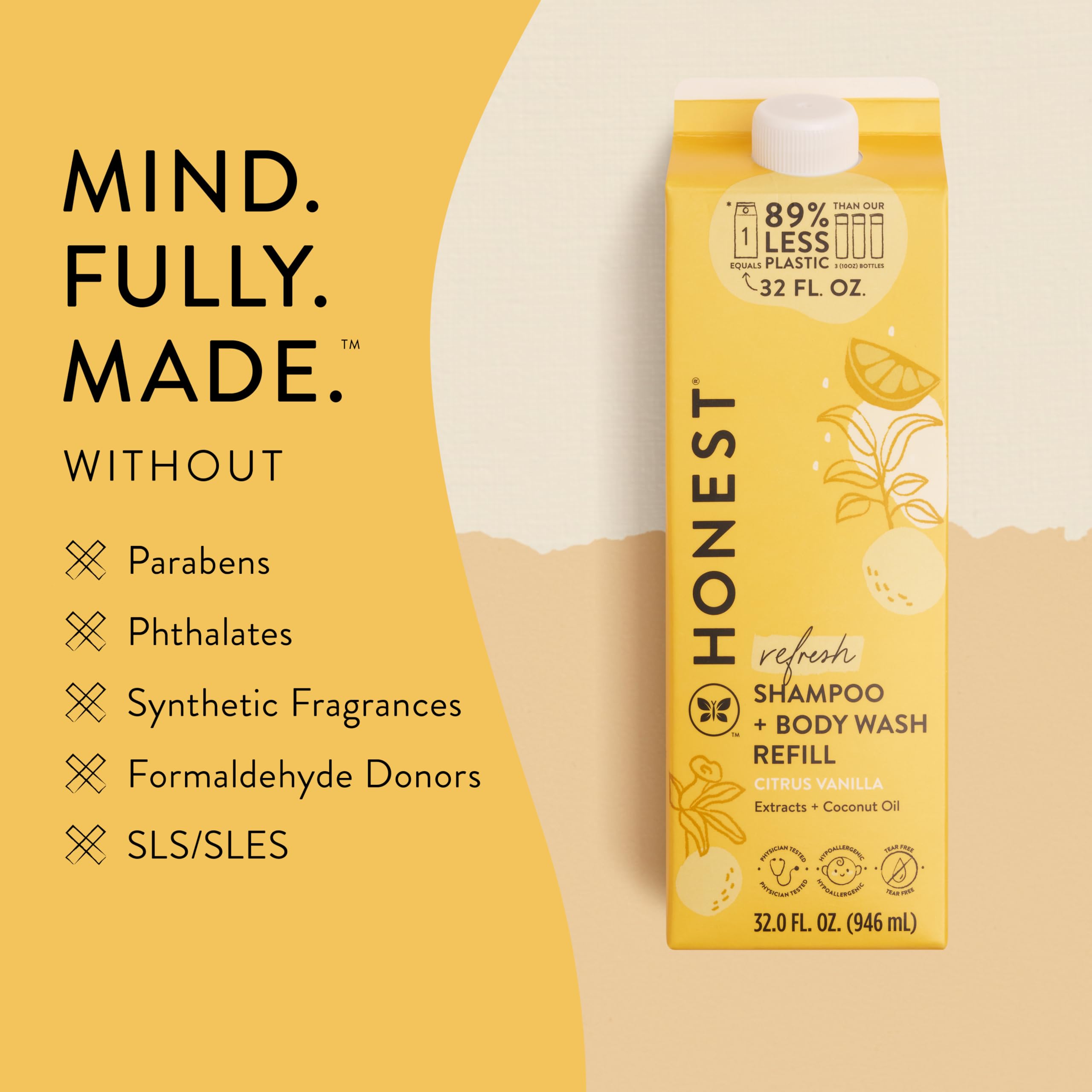 Foto 5 | Recambio Champú Limpiador y Gel de Baño 2 en 1 The Honest Company 960 ml