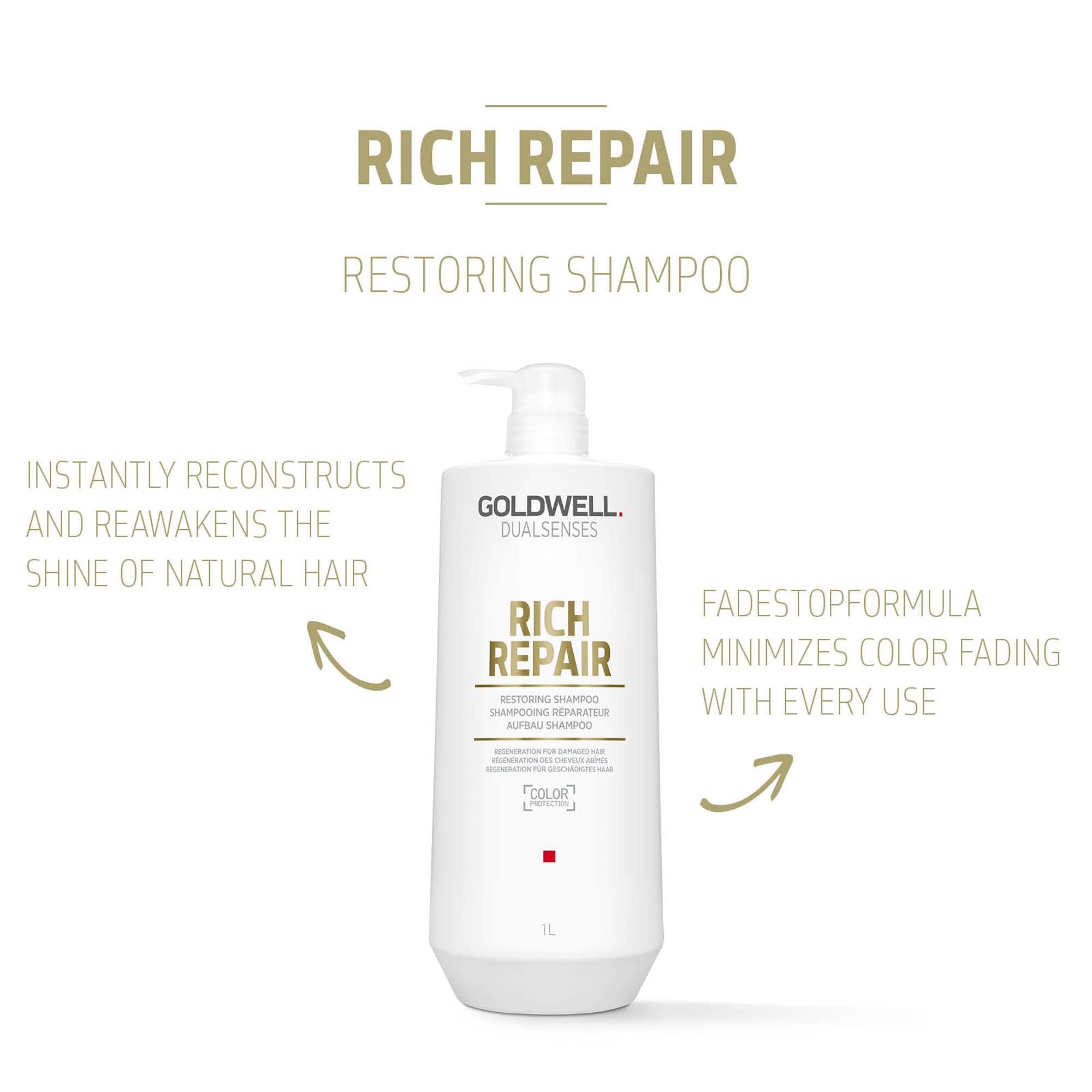 Foto 2 | Champú Goldwell Dualsenses Rich Reparación Restauración 1 L - Venta Internacional