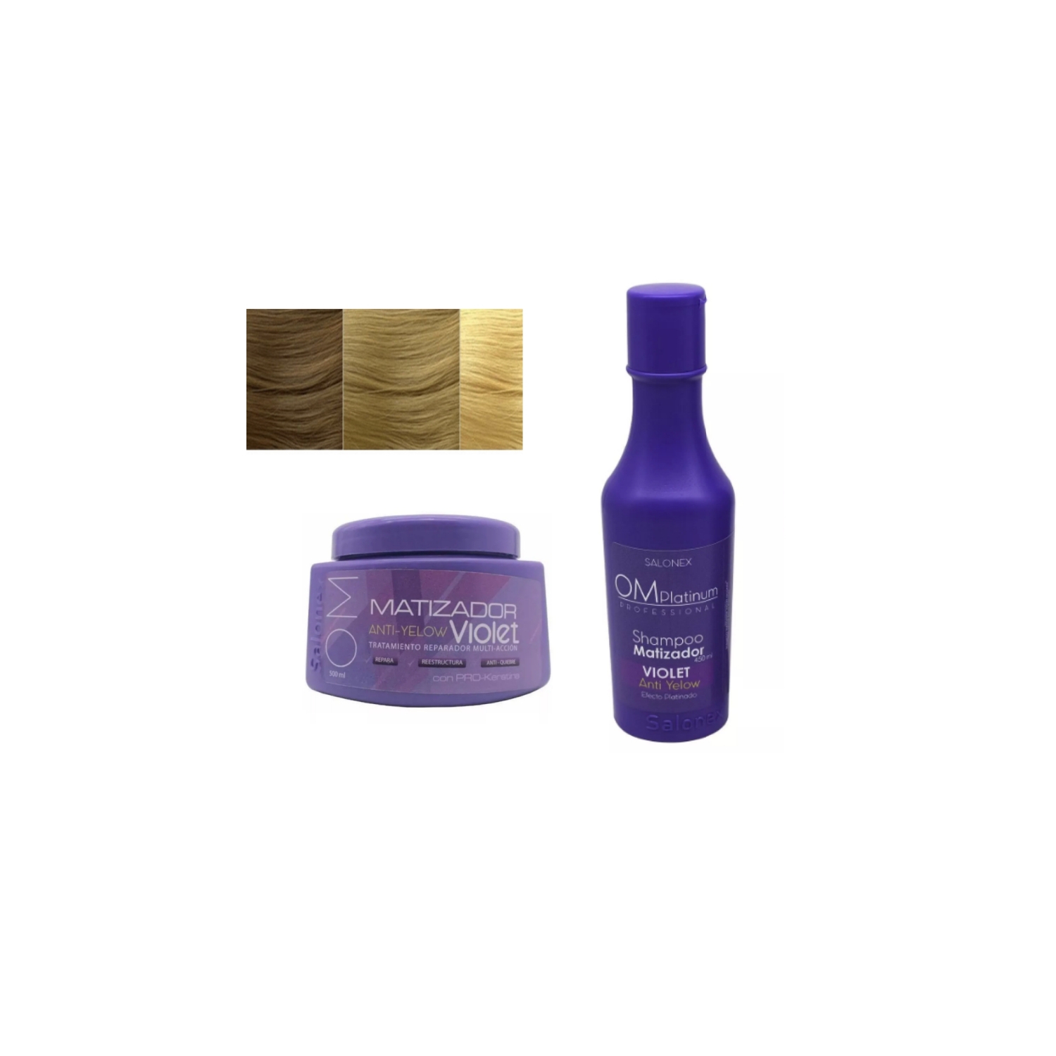 Foto 2 pulgar | Shampoo Violeta De 450 Ml Y Crema Tonificante Salonex - Venta Internacional