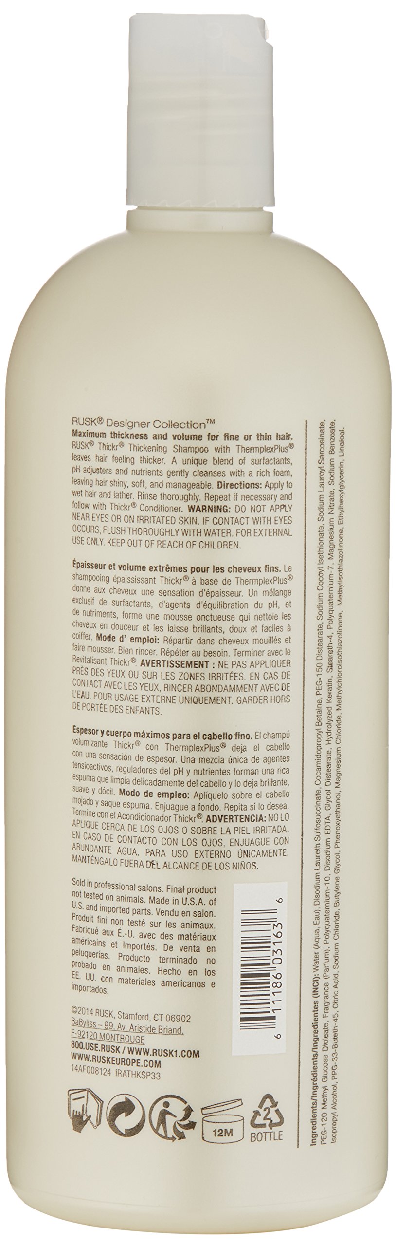 Foto 2 | Champú Rusk Designer Collection Thicker Thickening 1l - Venta Internacional.