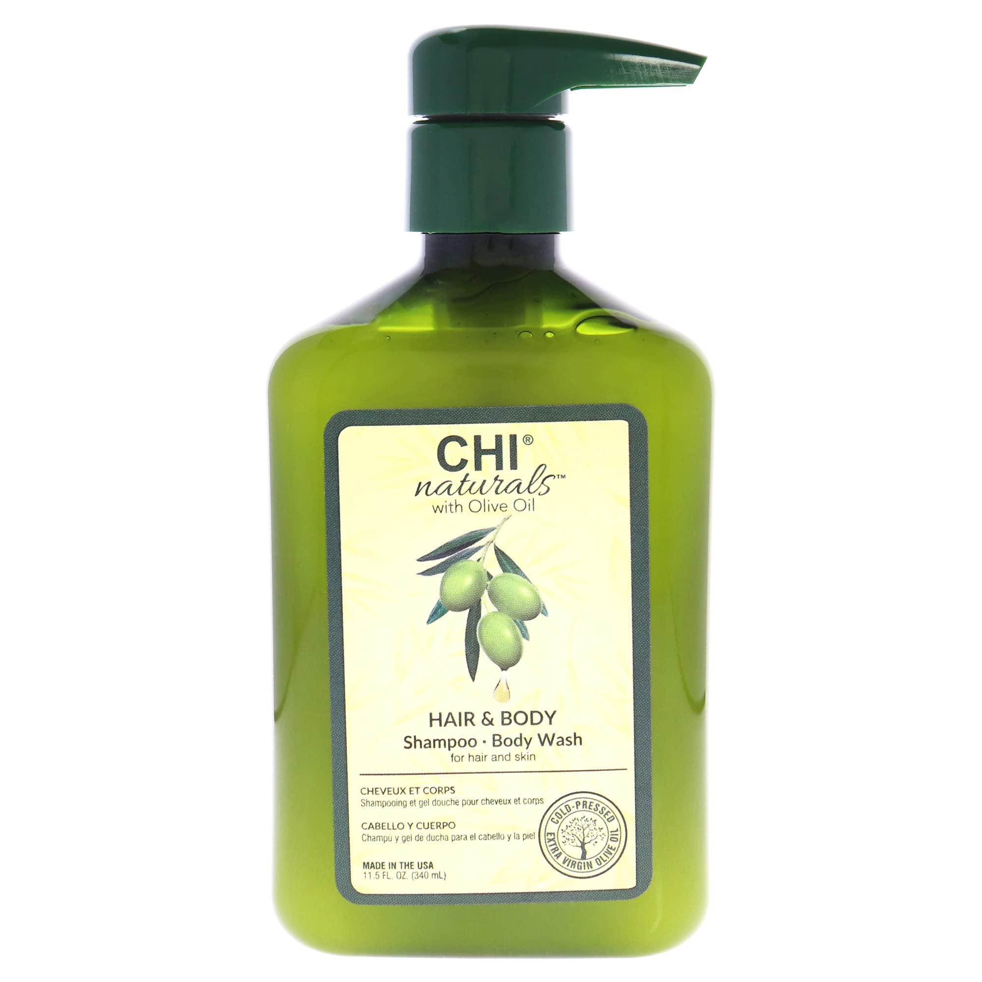 Foto 2 pulgar | Champú Y Gel De Baño Chi Naturals Con Aceite De Oliva 340 Ml - Venta Internacional.