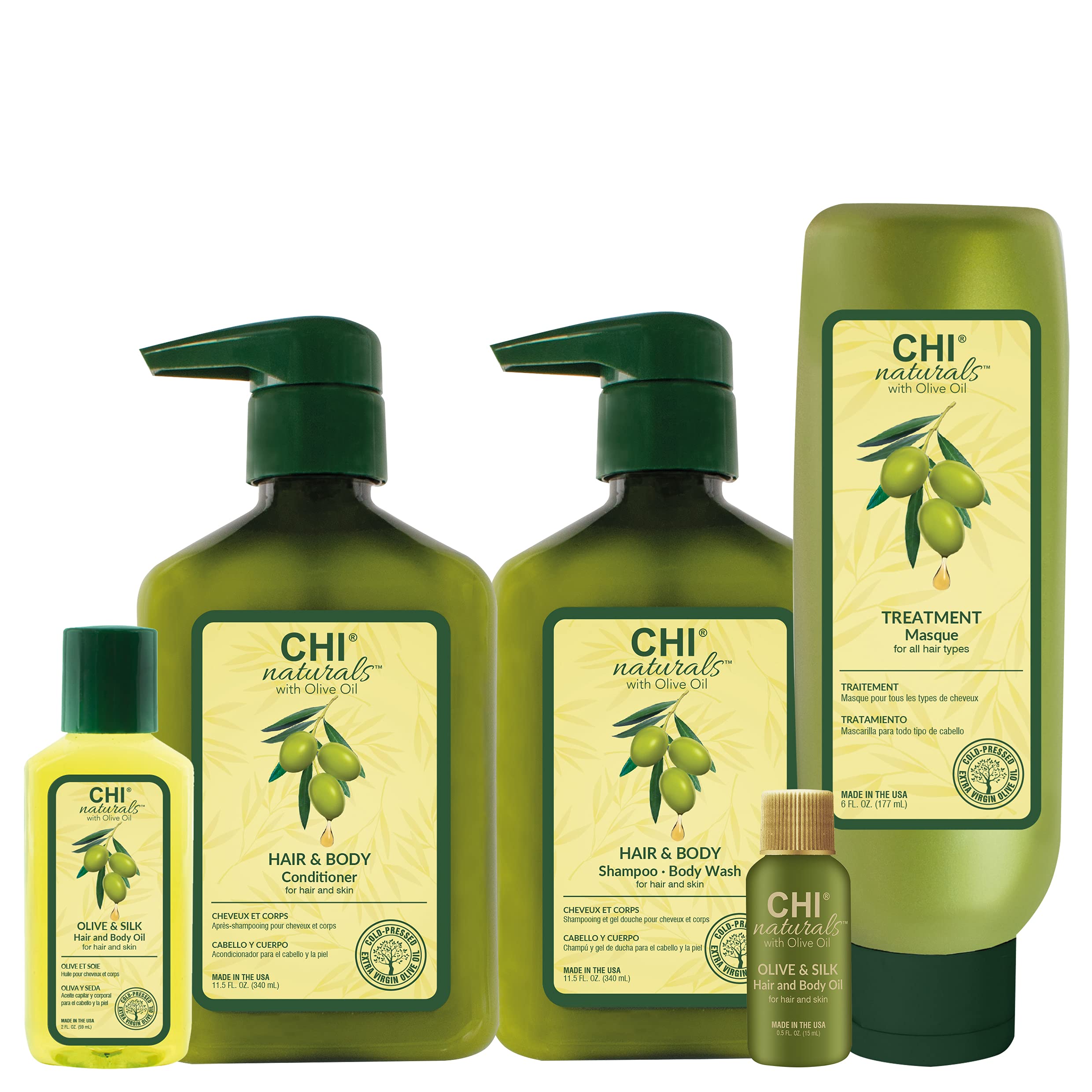 Foto 5 pulgar | Champú Y Gel De Baño Chi Naturals Con Aceite De Oliva 340 Ml - Venta Internacional.