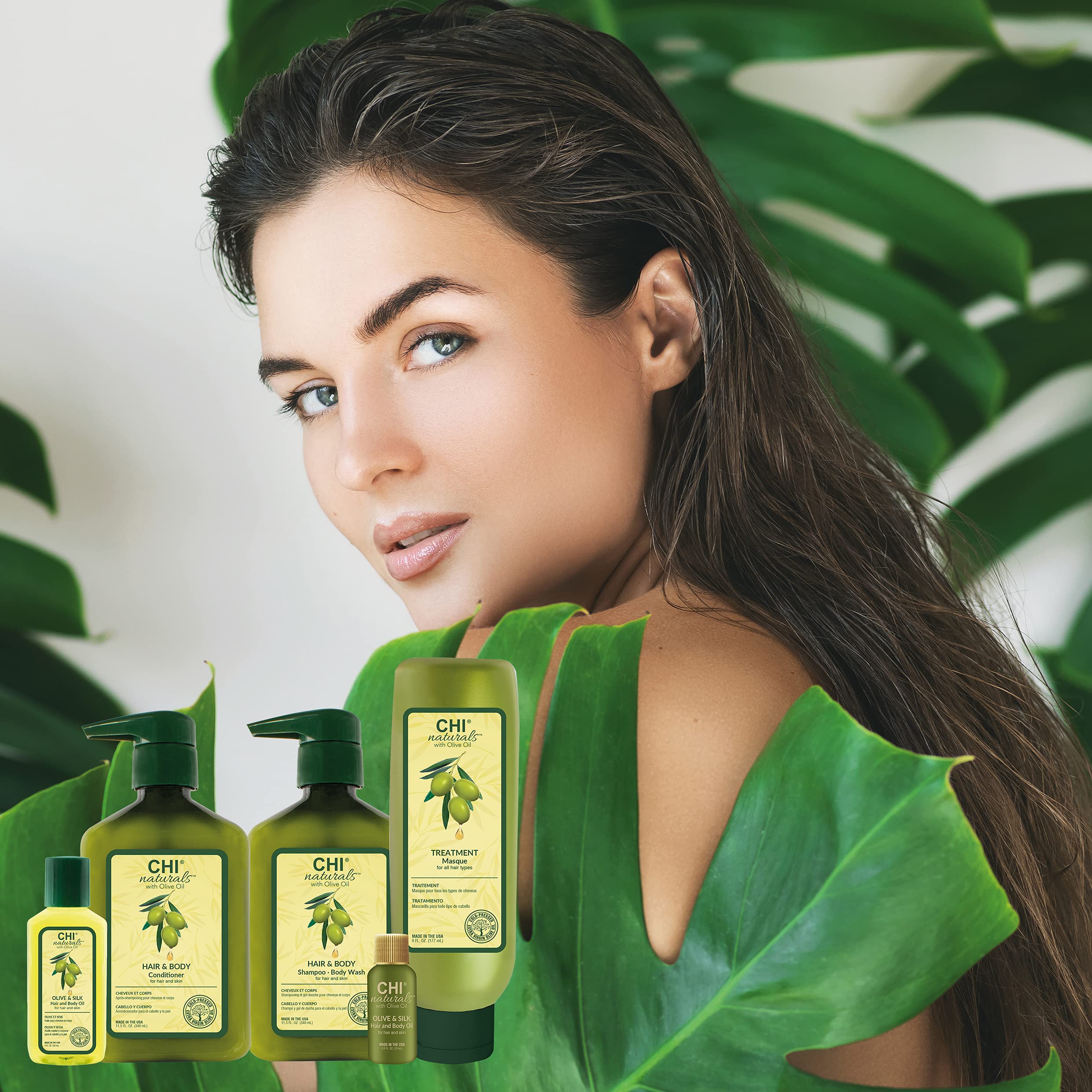 Foto 6 pulgar | Champú Y Gel De Baño Chi Naturals Con Aceite De Oliva 340 Ml - Venta Internacional.
