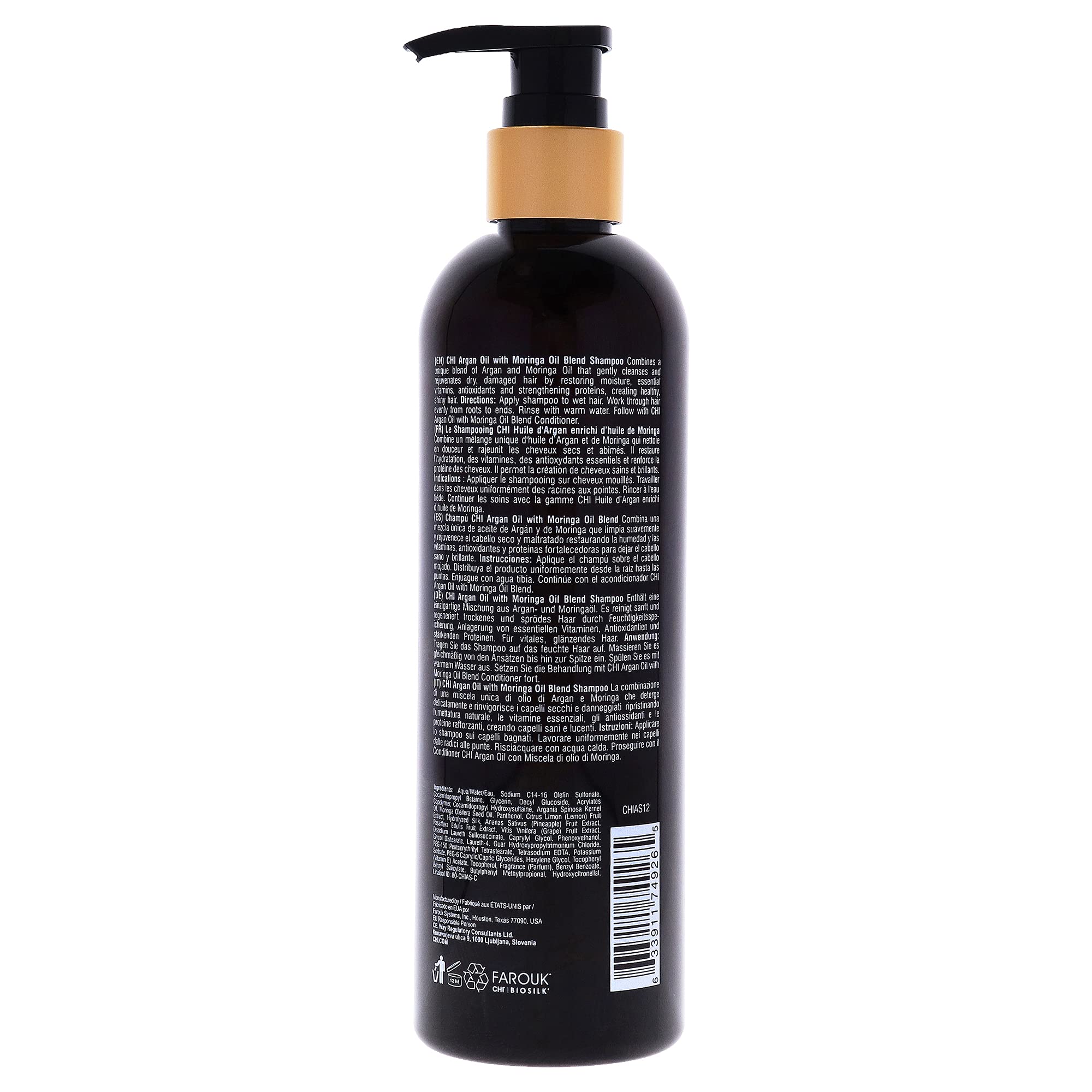 Foto 3 pulgar | Shampoo Chi Aceite De Argán, 340 Ml, Marrón, Paquete De 1 - Venta Internacional.