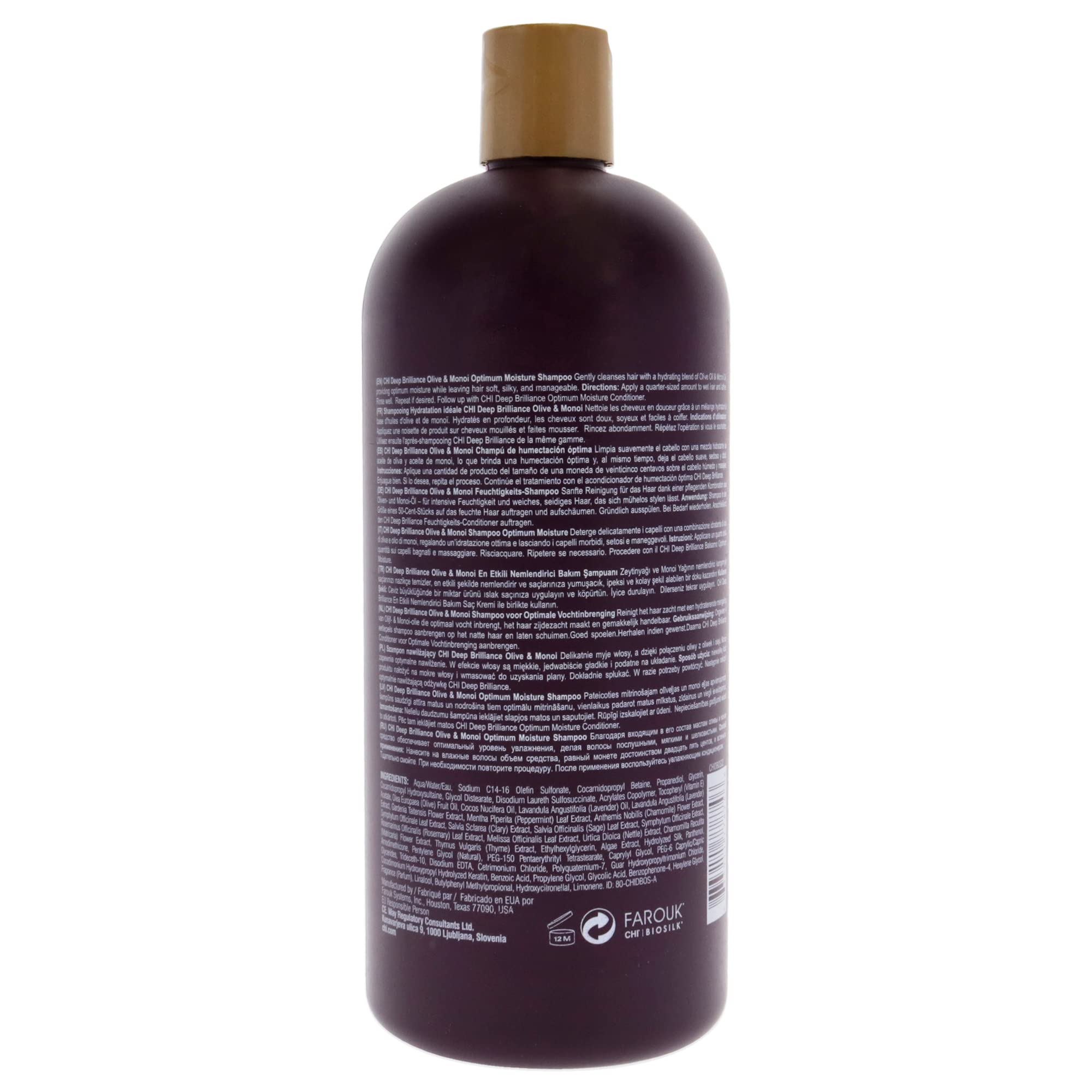 Foto 2 | Champú Chi Deep Brilliance Oliva Y Monoi Optimum Moisture 960 Ml - Venta Internacional.