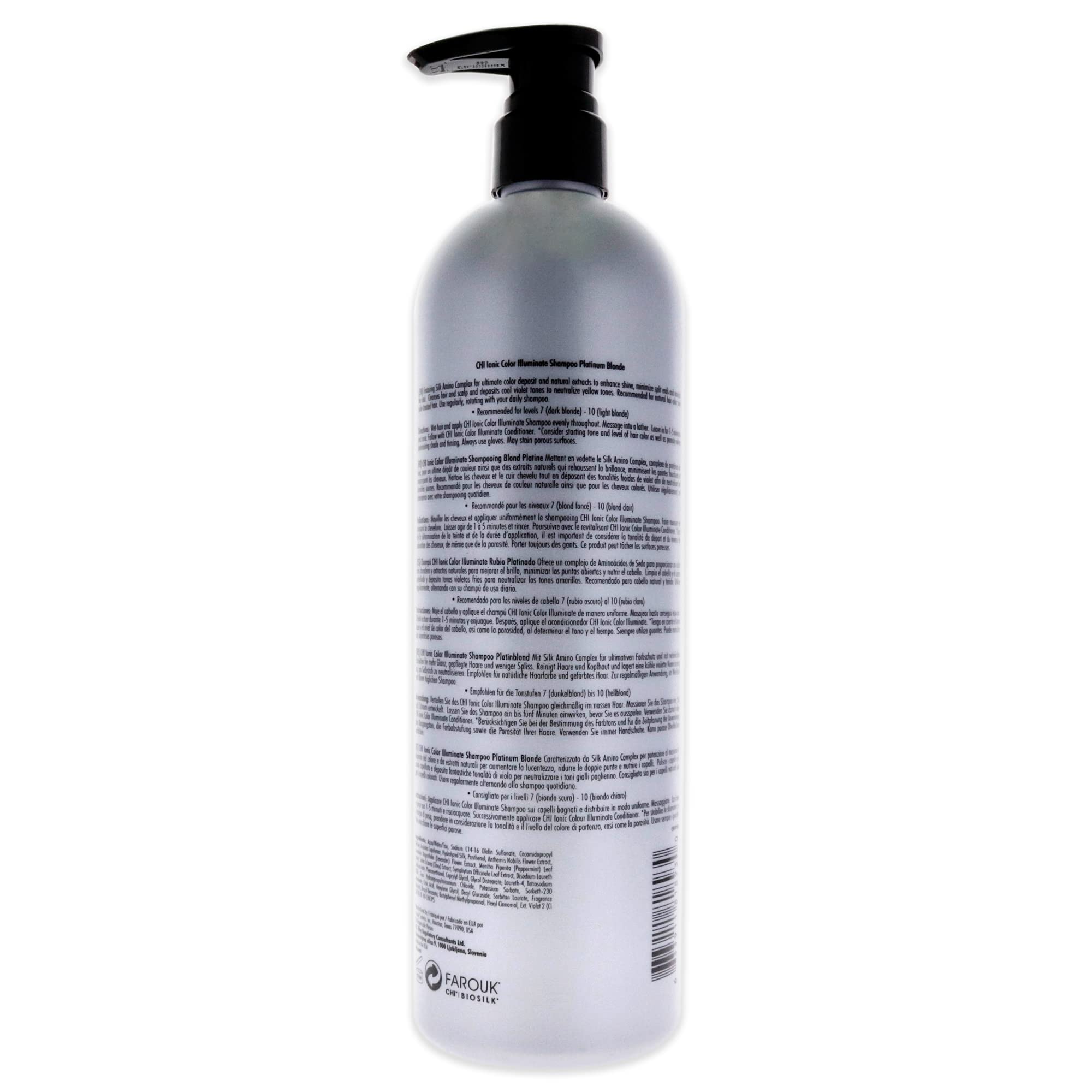 Foto 3 pulgar | Champú Chi Ionic Color Illuminate Platinum Blonde 750 Ml - Venta Internacional.