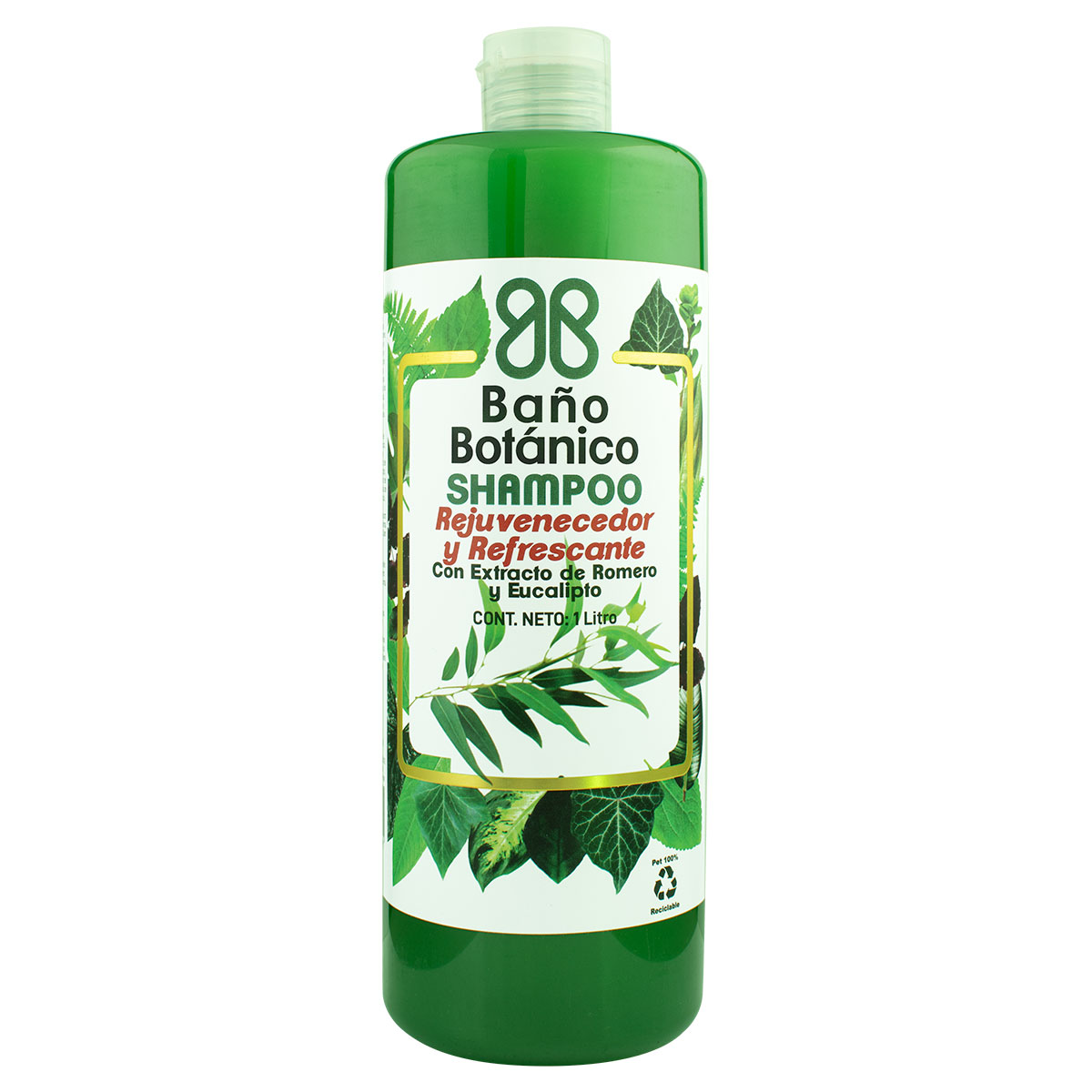 Shampoo Rejuvenecedor Y Refrescante Baño Botánico 1 Litro Con Extracto De Romero Y Eucalipto