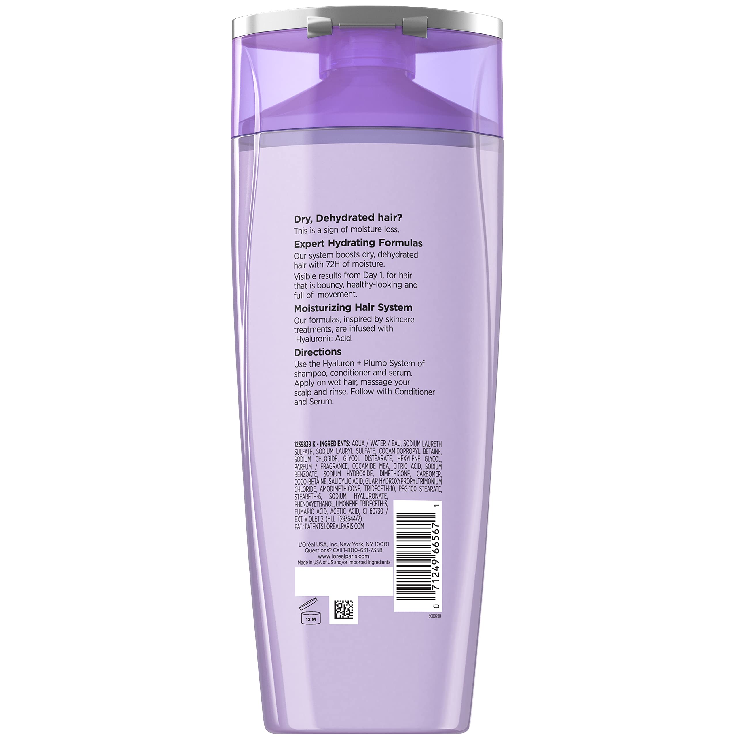 Foto 3 pulgar | Champú L'oreal Paris Elvive Hyaluron Plump Hyaluron Hydrating 375 Ml - Venta Internacional.