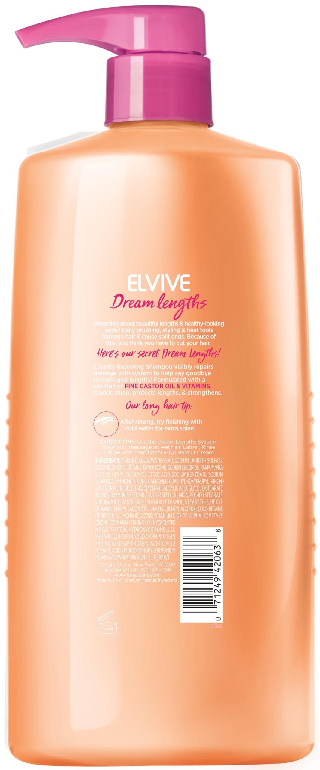 Foto 7 | Champú L'oreal Paris Elvive Dream Lengths Restoring 828 Ml - Venta Internacional.