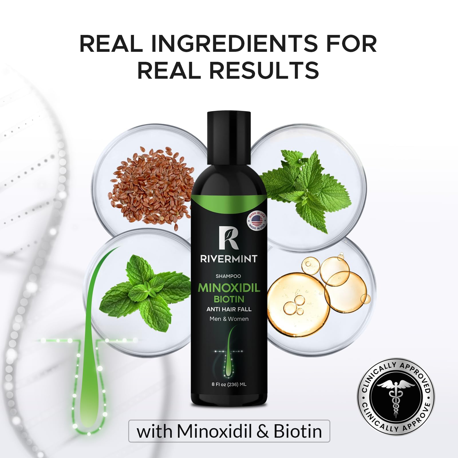 Foto 4 pulgar | Champú Rivermint Con Ácido Hialurónico Y Biotina Para El Crecimiento Del Cabello - Venta Internacional.
