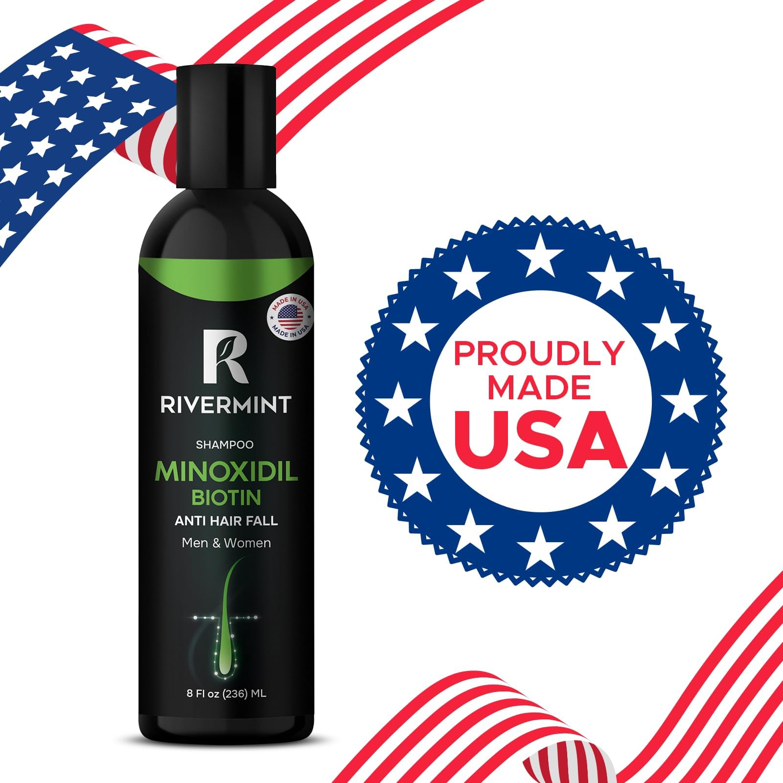 Foto 5 pulgar | Champú Rivermint Con Ácido Hialurónico Y Biotina Para El Crecimiento Del Cabello - Venta Internacional.
