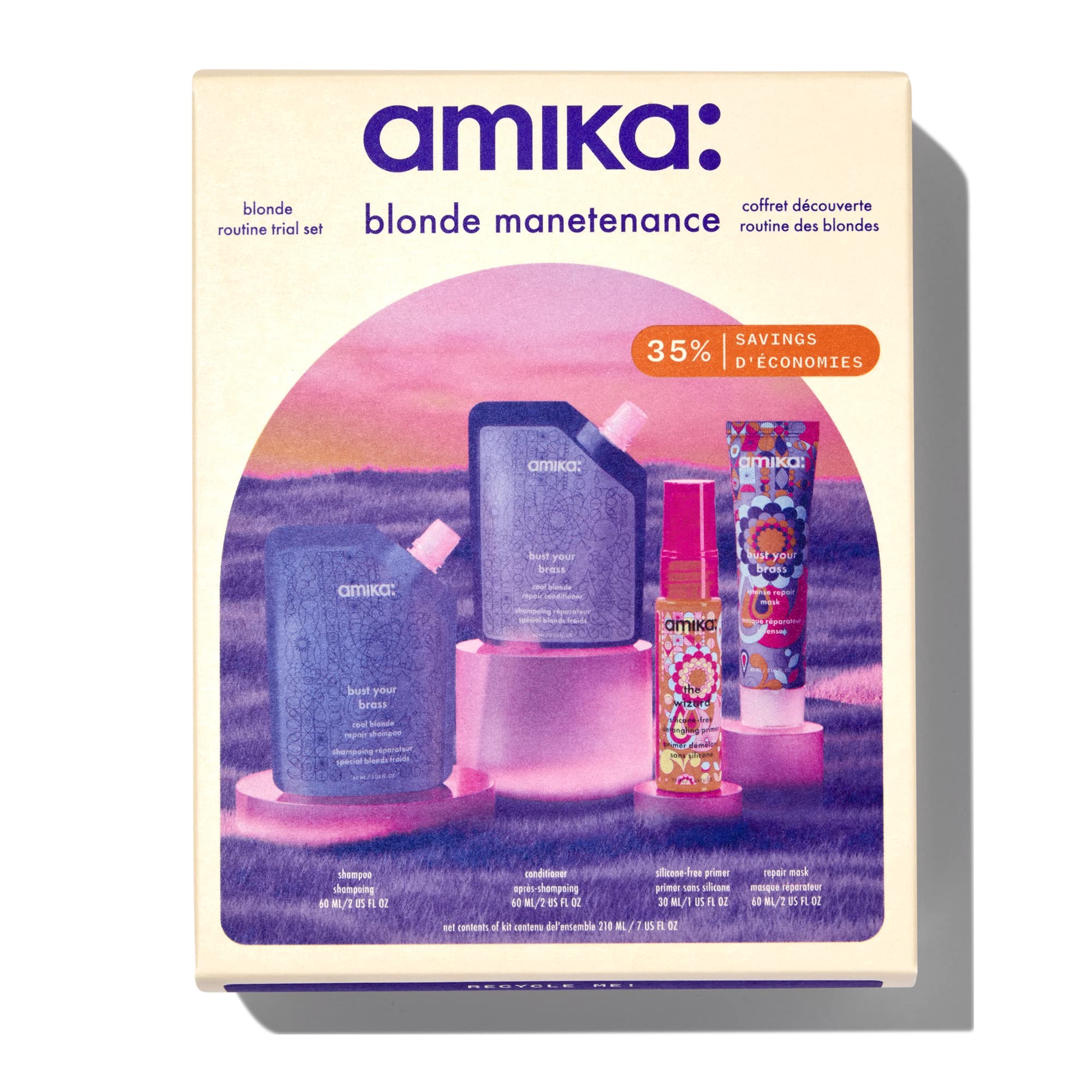 Foto 2 pulgar | Set De Prueba Amika Blonde Mane-tenance Con Champú Y Acondicionador - Venta Internacional.