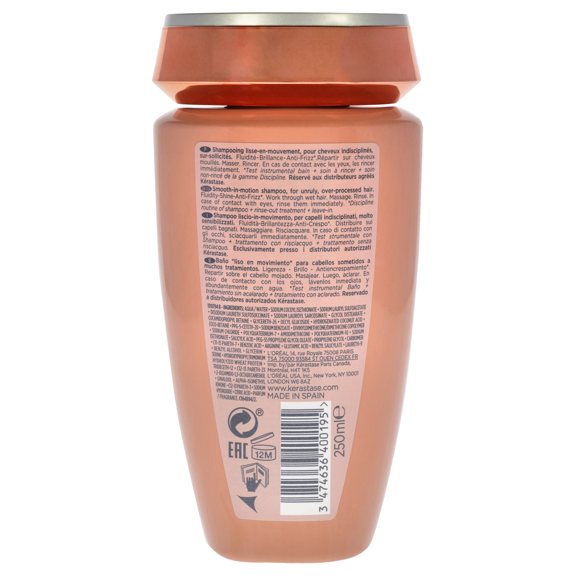 Foto 4 pulgar | Champú Kerastase Discipline, Sin Sulfatos, Suavizado, 250 Ml - Venta Internacional.